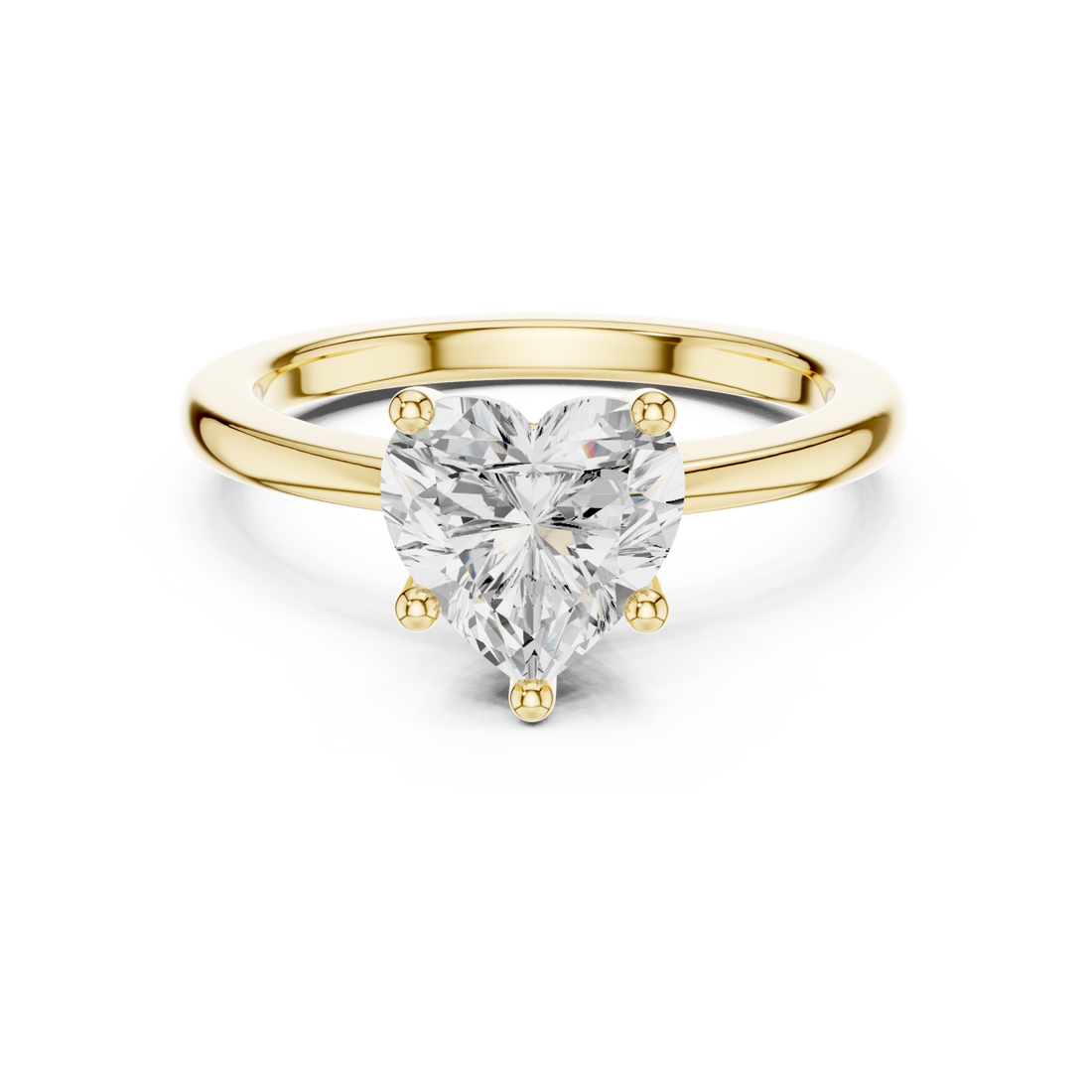  Gold Vivid Blossom Solitaire Ring Front View