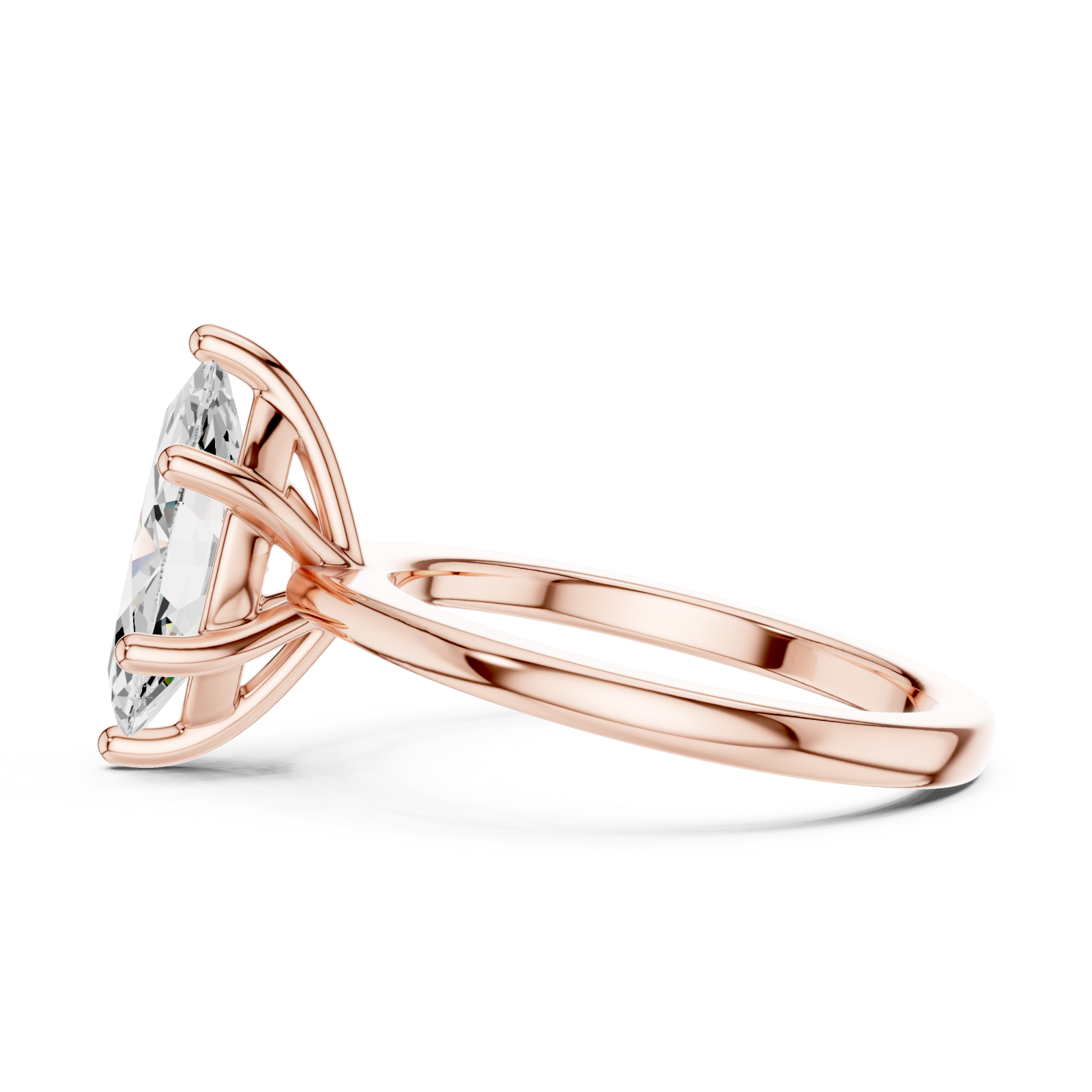  Rose Gold Eclipse Setting Ring Side View