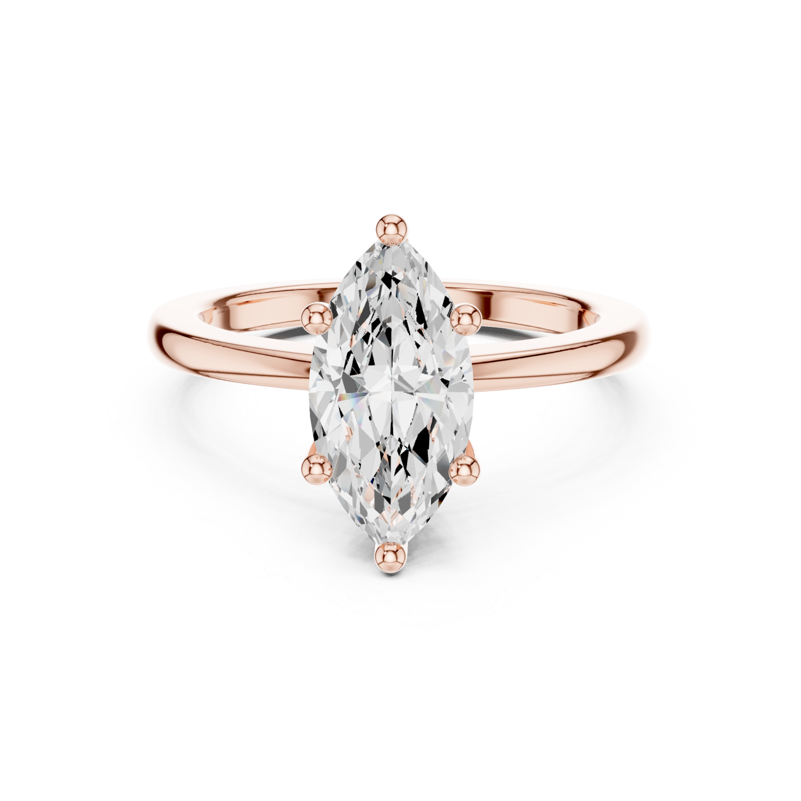  Rose Gold Eclipse Setting Ring Front View