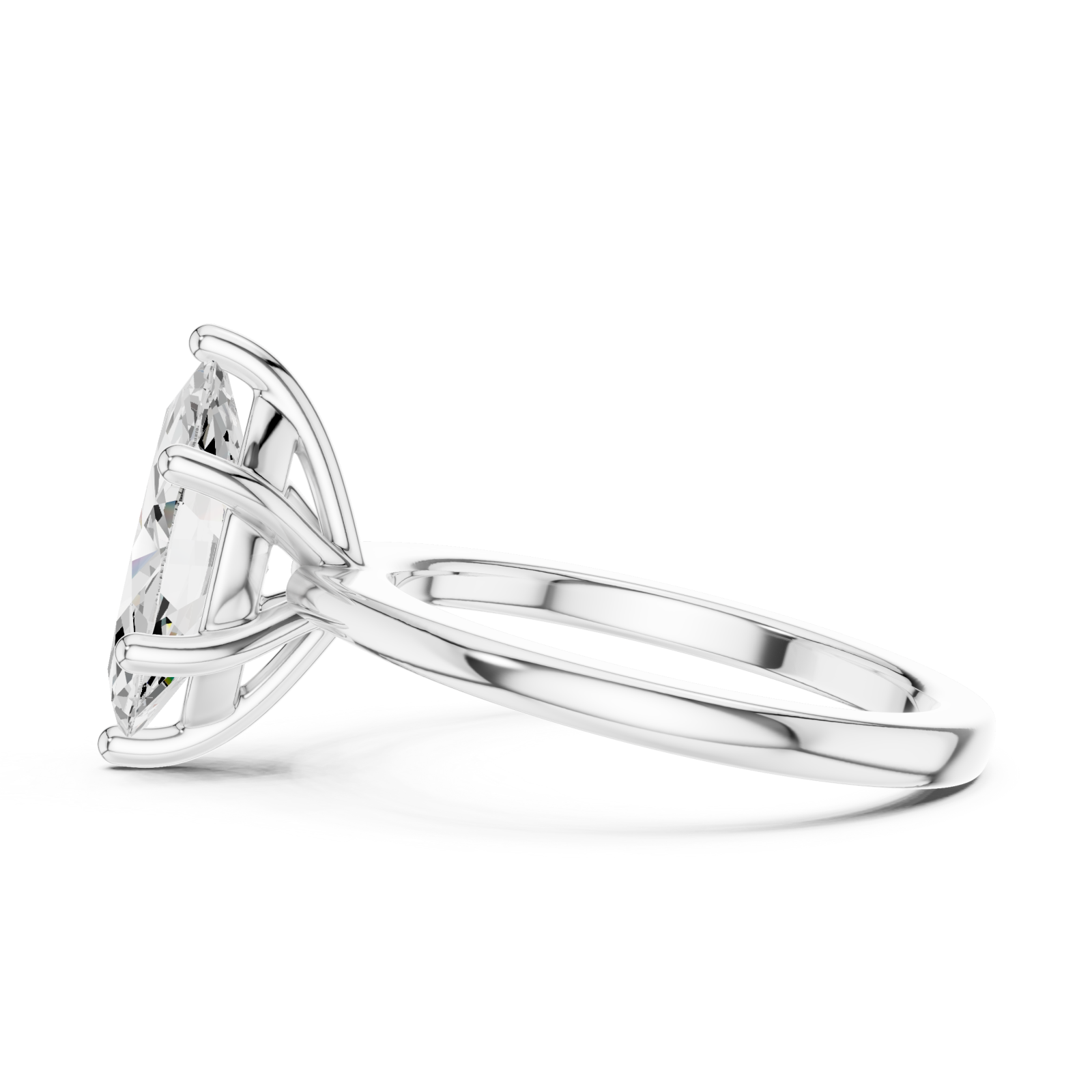  White Gold Eclipse Setting Ring Side View