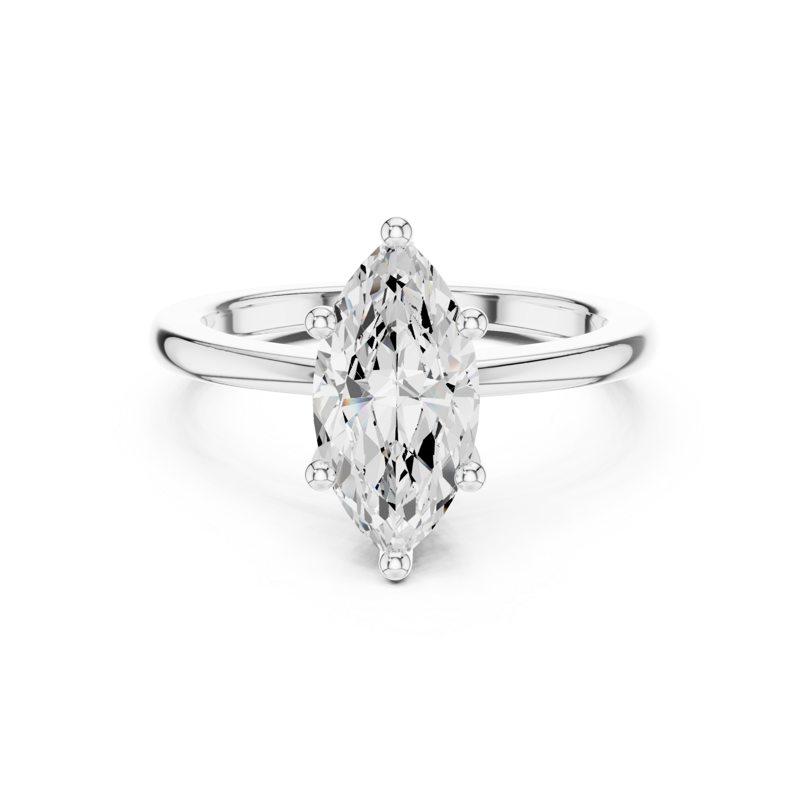  White Gold Eclipse Setting Ring Front View