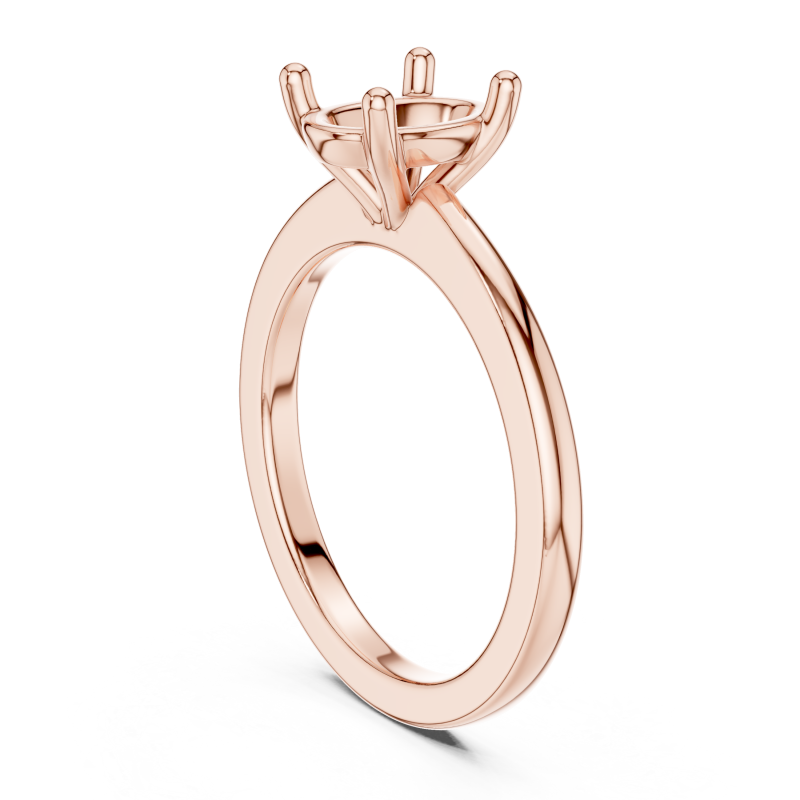 Rose Gold Aurora Nouveau Solitaire Mount Ring Left View