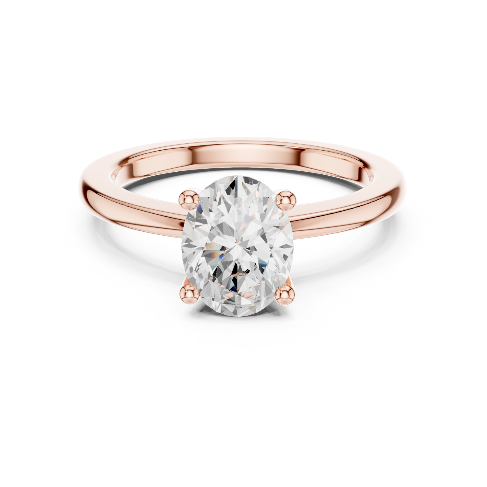  Rose Gold Aurora Nouveau Solitaire Mount Ring Front View