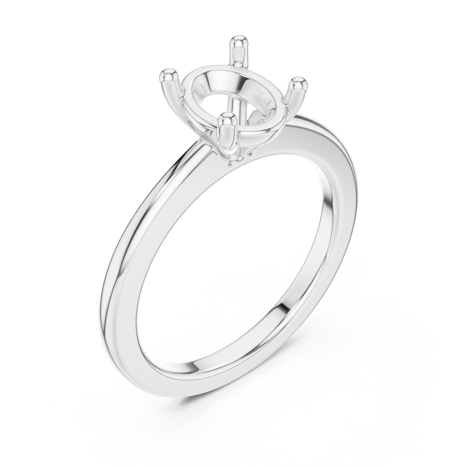  White Gold Aurora Nouveau Solitaire Mount Ring Right View