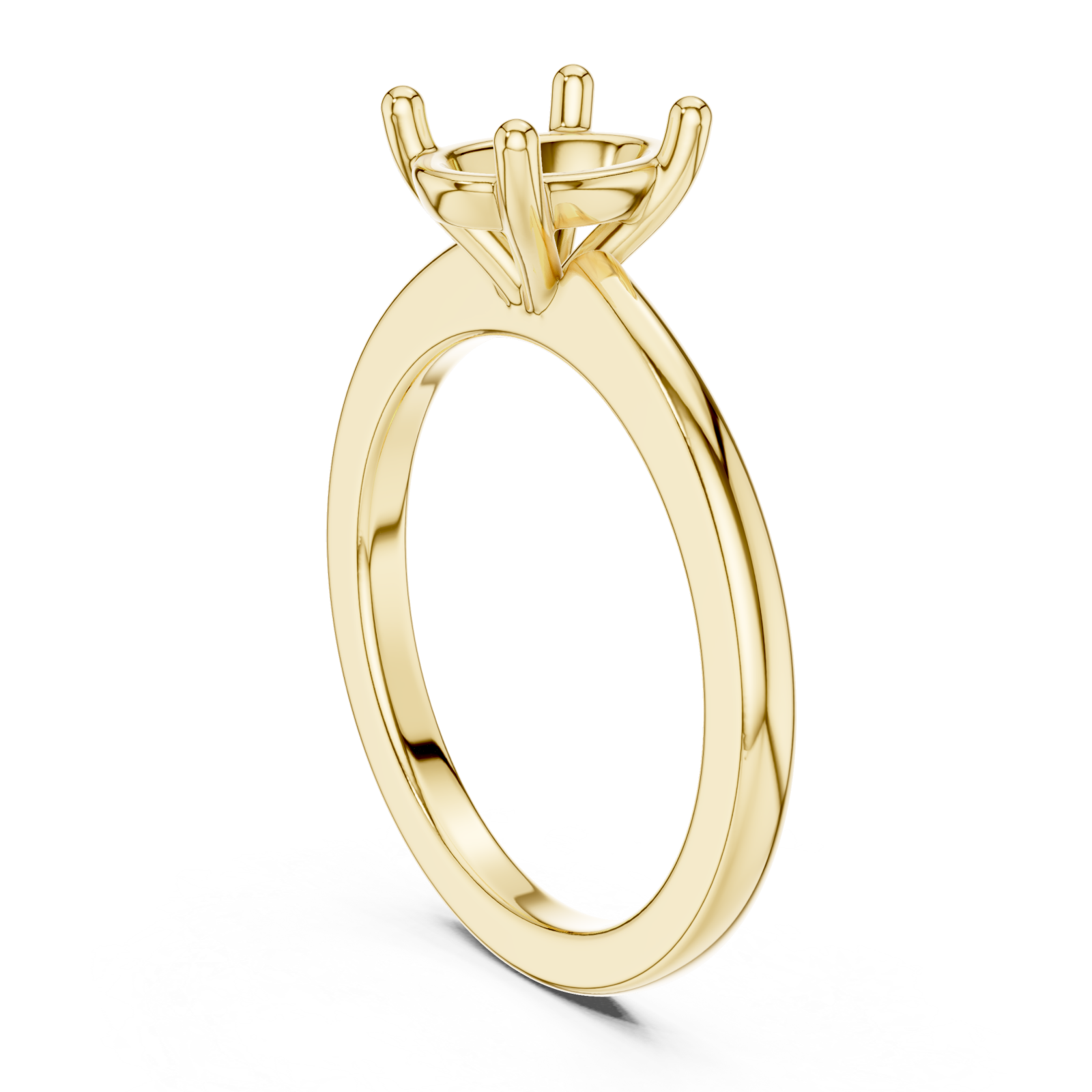  Gold Aurora Nouveau Solitaire Mount Ring Left View