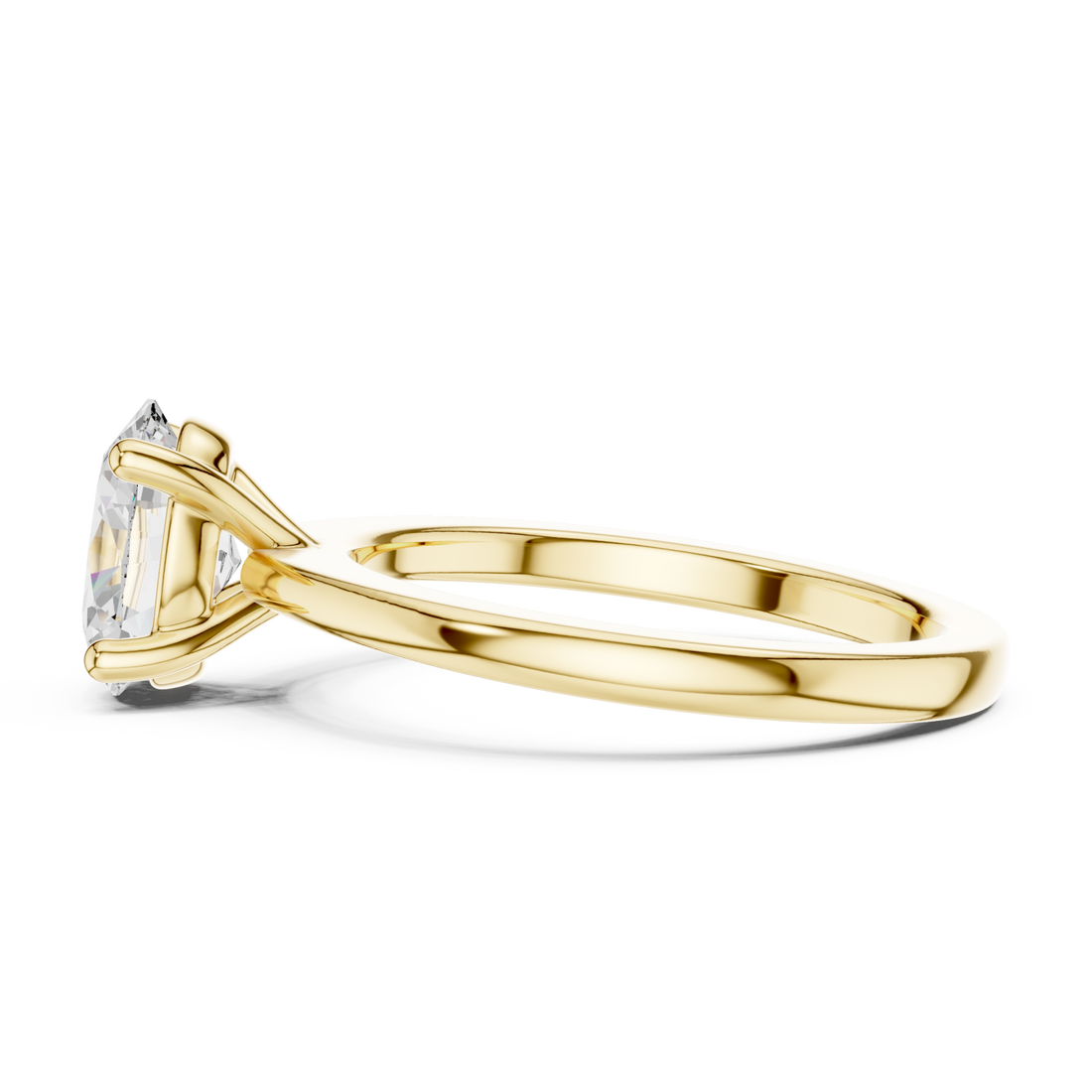  Gold Aurora Nouveau Solitaire Mount Ring Front View
