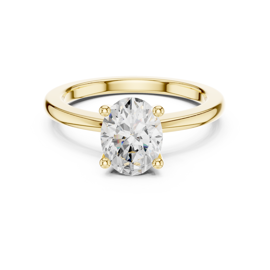 Gold Aurora Nouveau Solitaire Mount Ring Front View