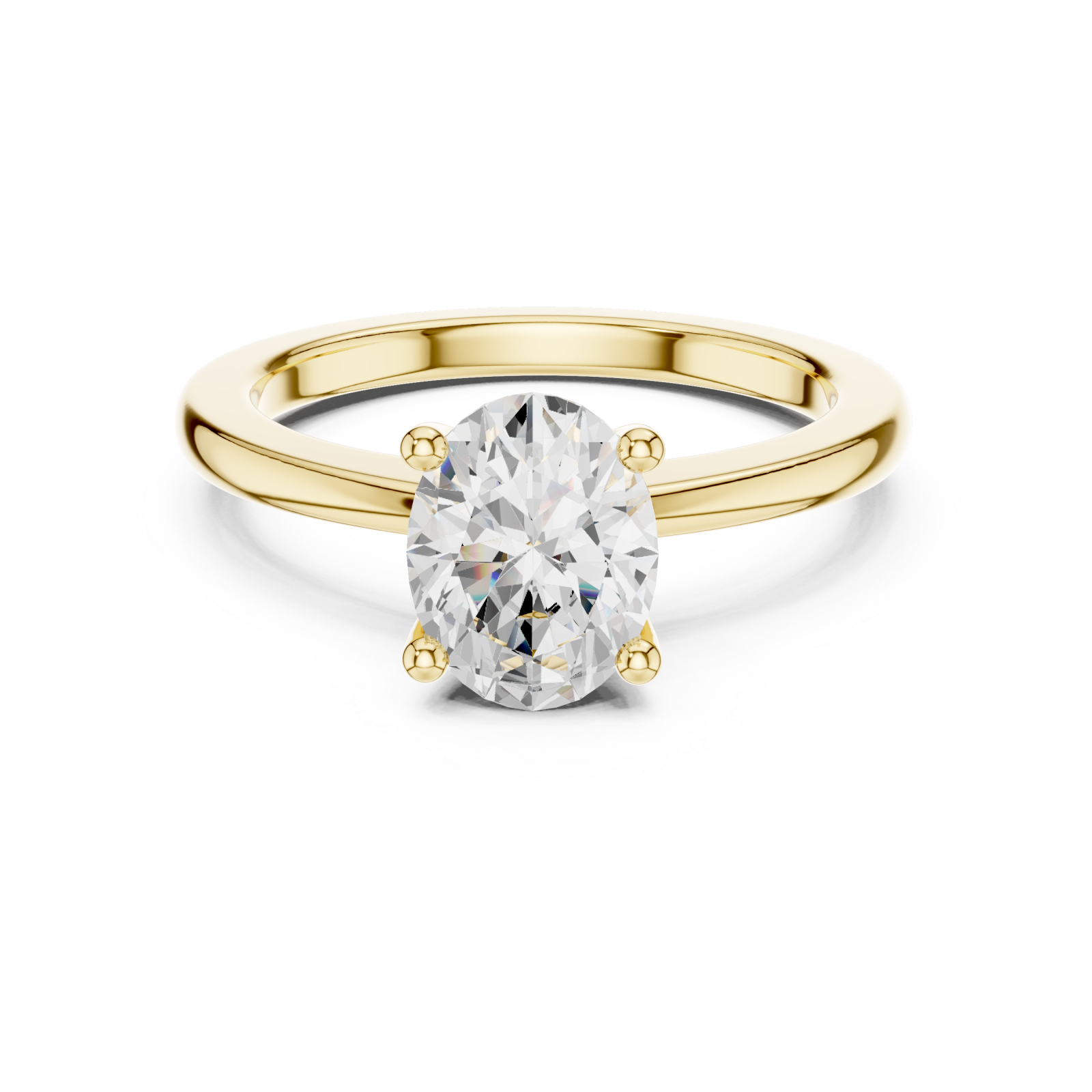  Gold Aurora Nouveau Solitaire Mount Ring Front View
