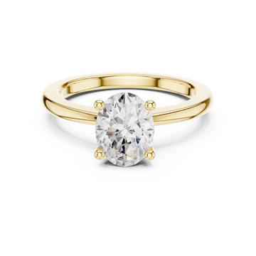  Gold Aurora Nouveau Solitaire Mount Ring Front View