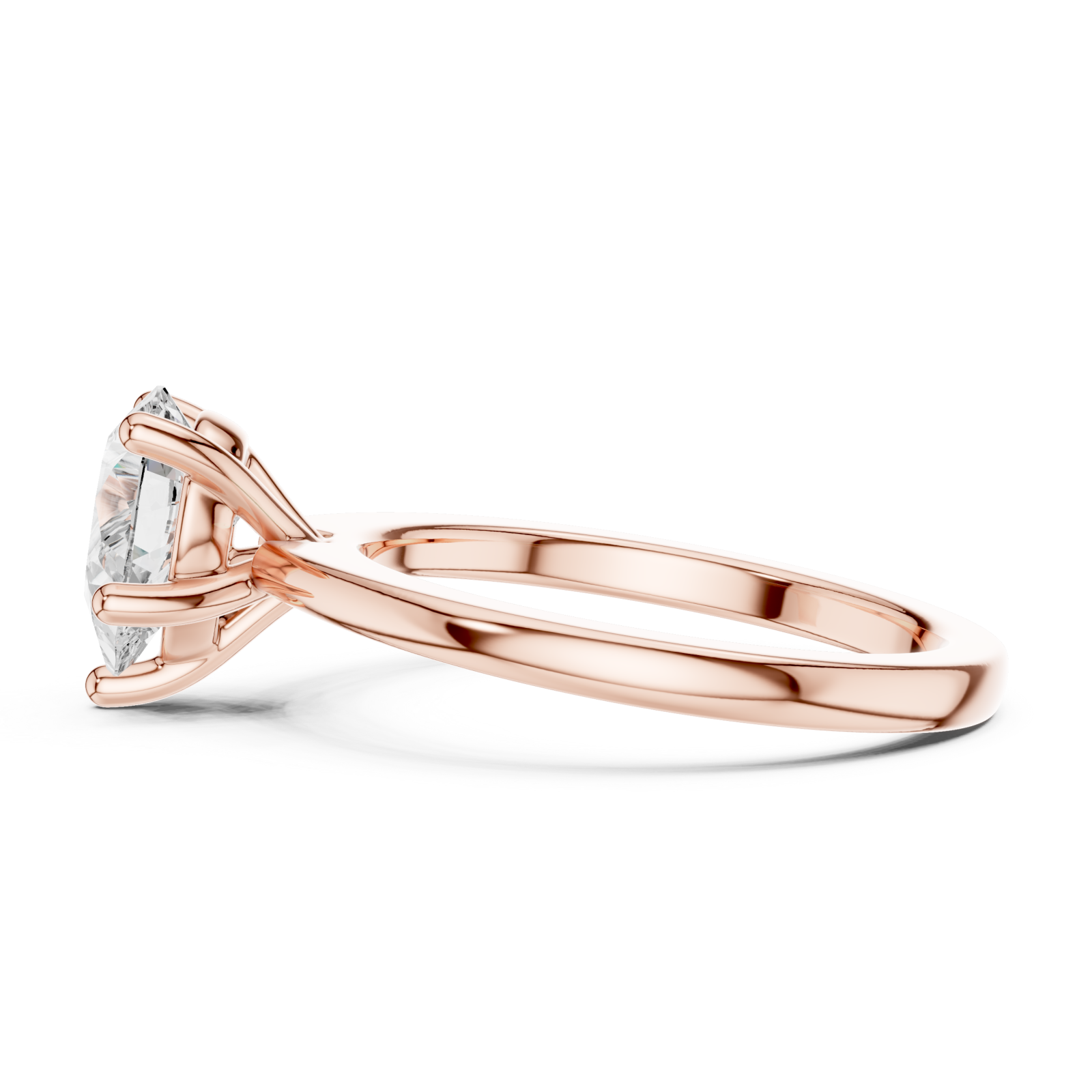  Rose Gold Infinity Grace Solitaire Ring Side View