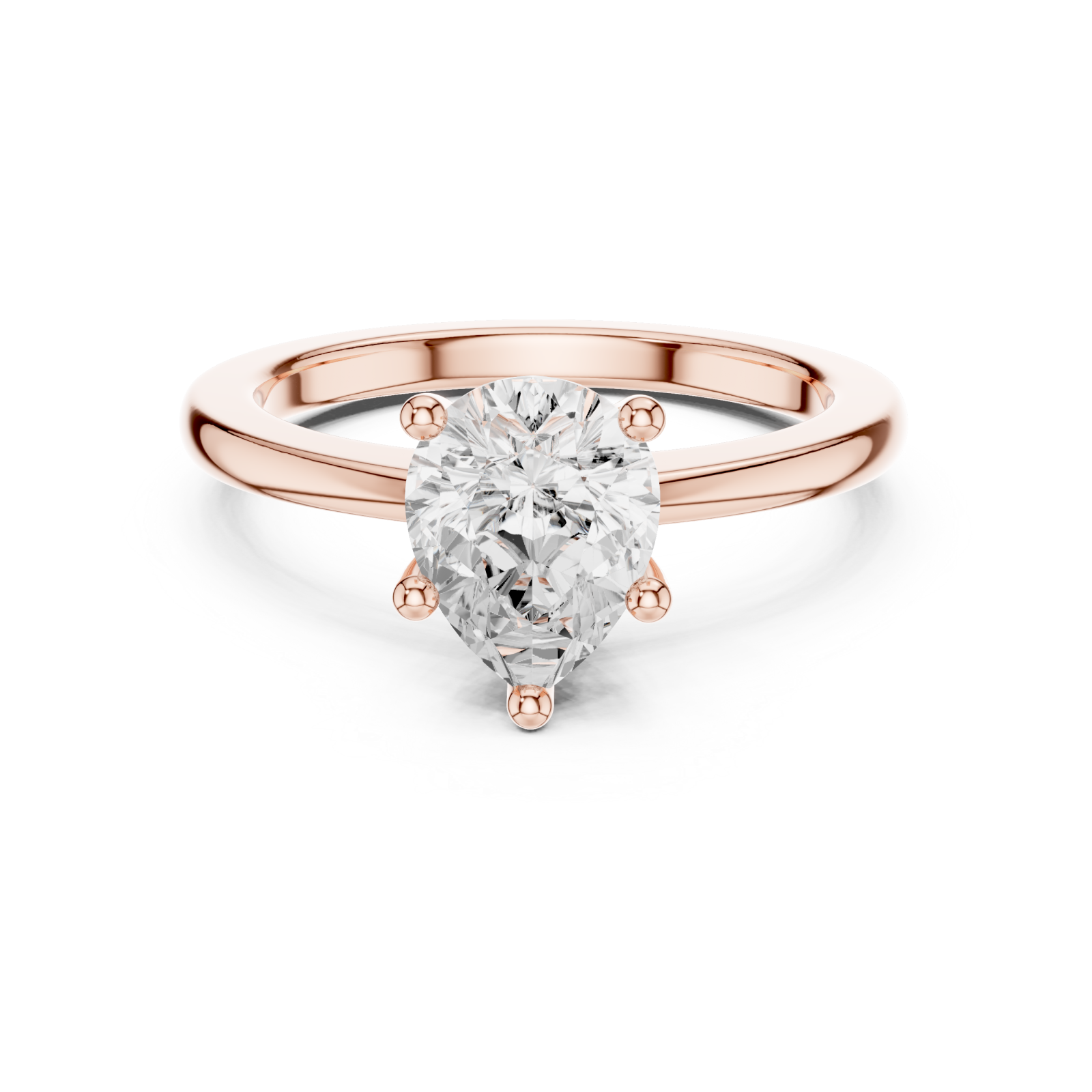  Rose Gold Infinity Grace Solitaire Ring Front View