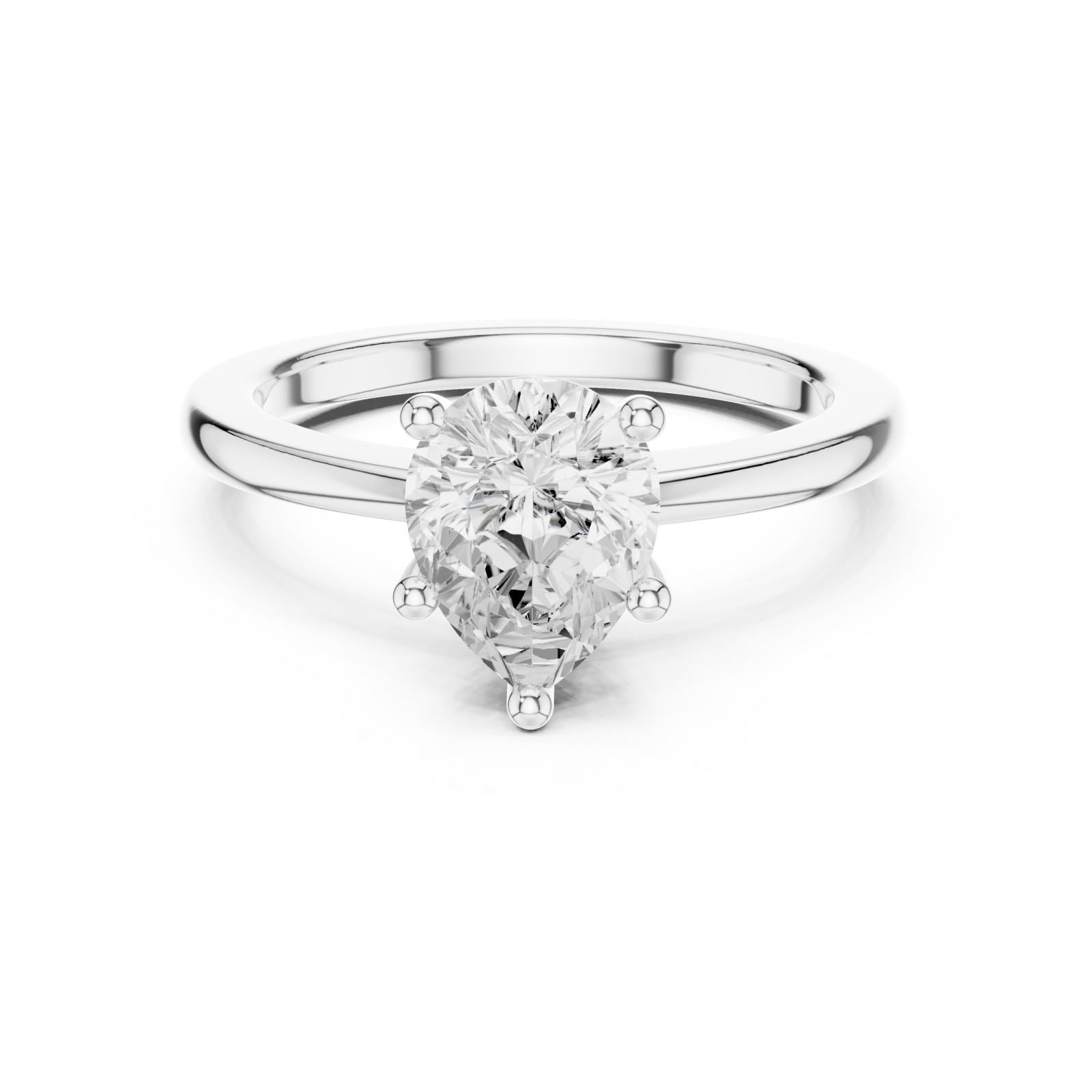  White Gold Infinity Grace Solitaire Ring Front View