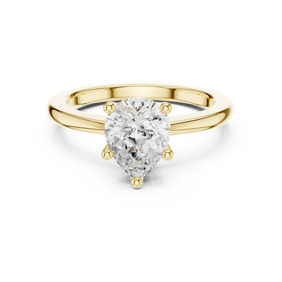  Gold Infinity Grace Solitaire Ring Front View