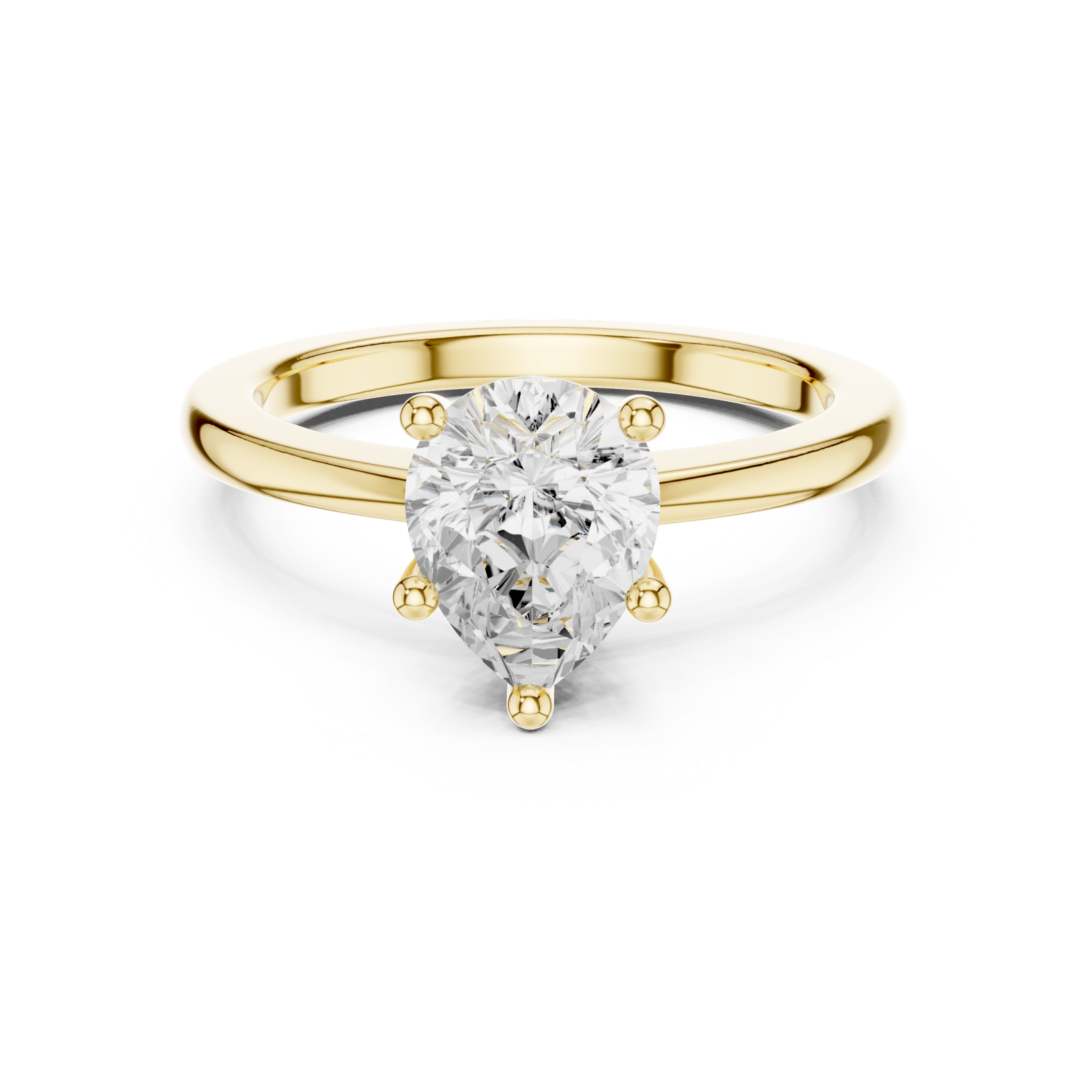  Gold Infinity Grace Solitaire Ring Front View