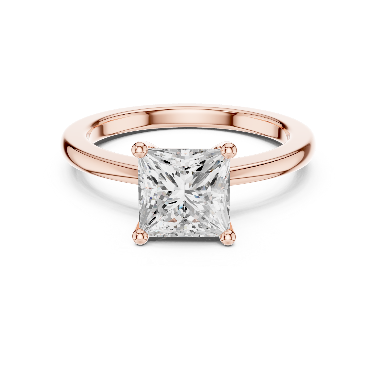  Rose Gold Luminous Setting Grace Ring Front View