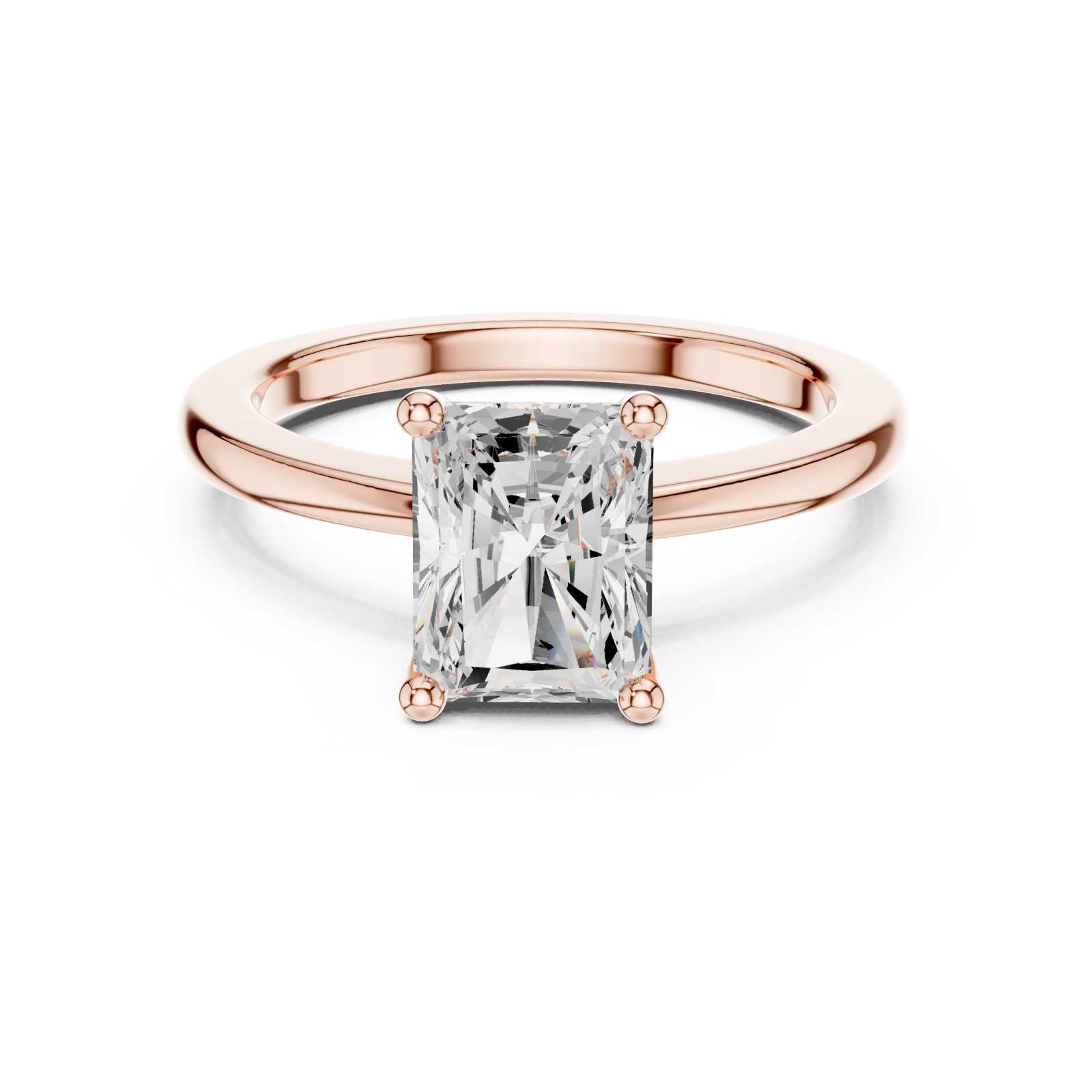  Rose Gold Timeless Elegance Solitaire Setting Ring Front View