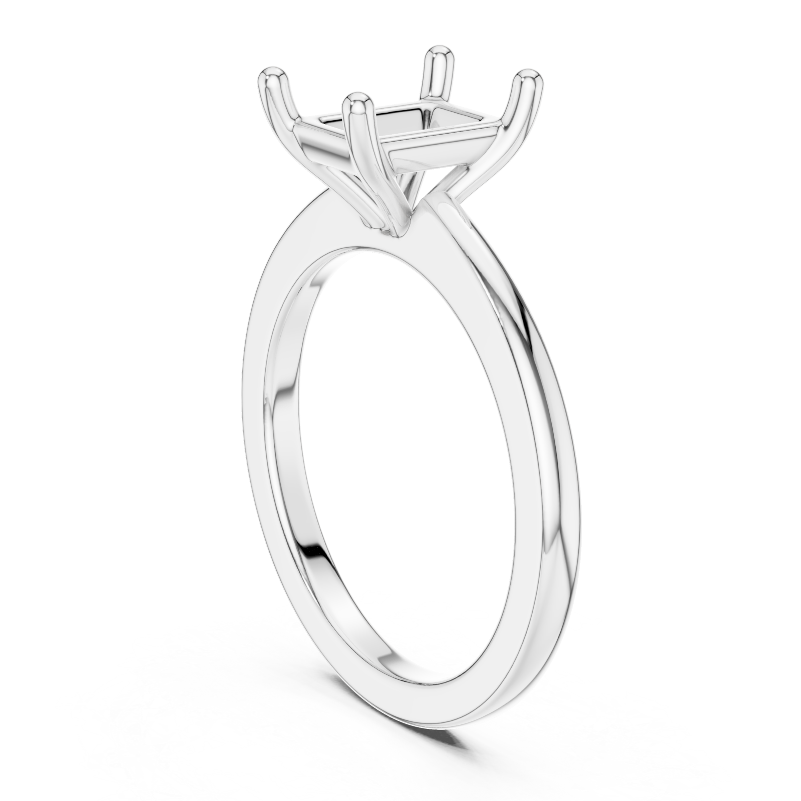  White Gold Timeless Elegance Solitaire Setting Ring Left View