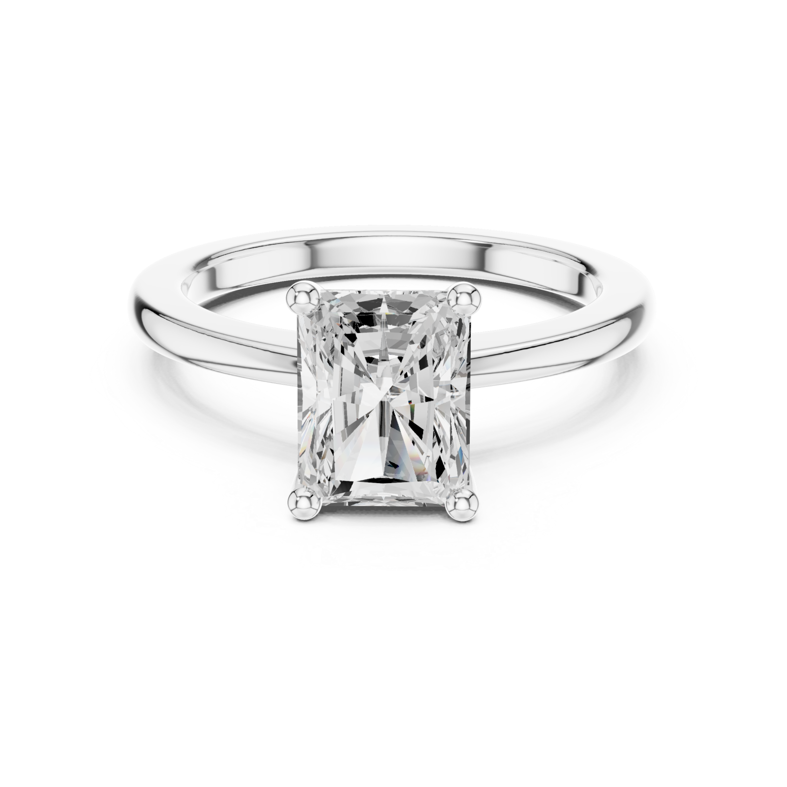  White Gold Timeless Elegance Solitaire Setting Ring Front View