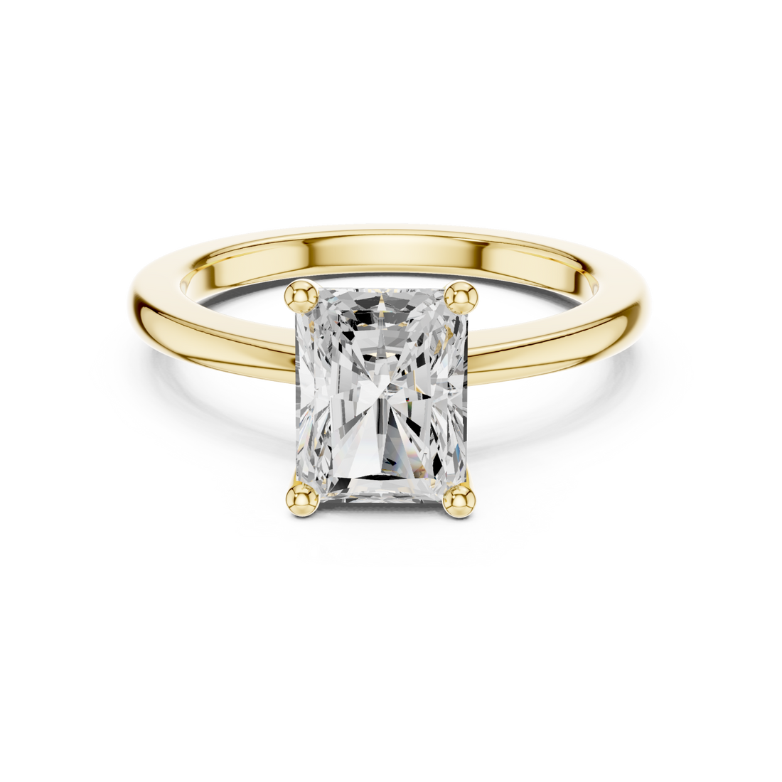  Gold Timeless Elegance Solitaire Setting Ring Front View