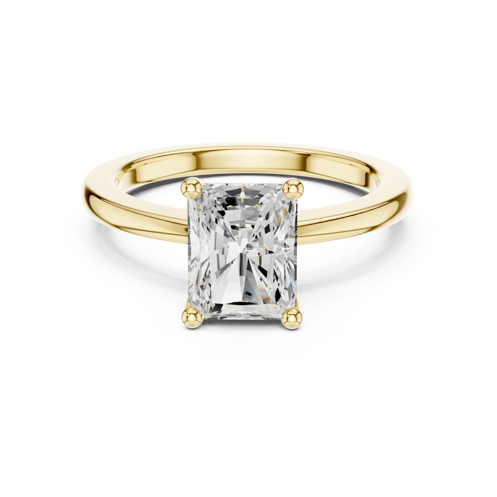  Gold Timeless Elegance Solitaire Setting Ring Front View