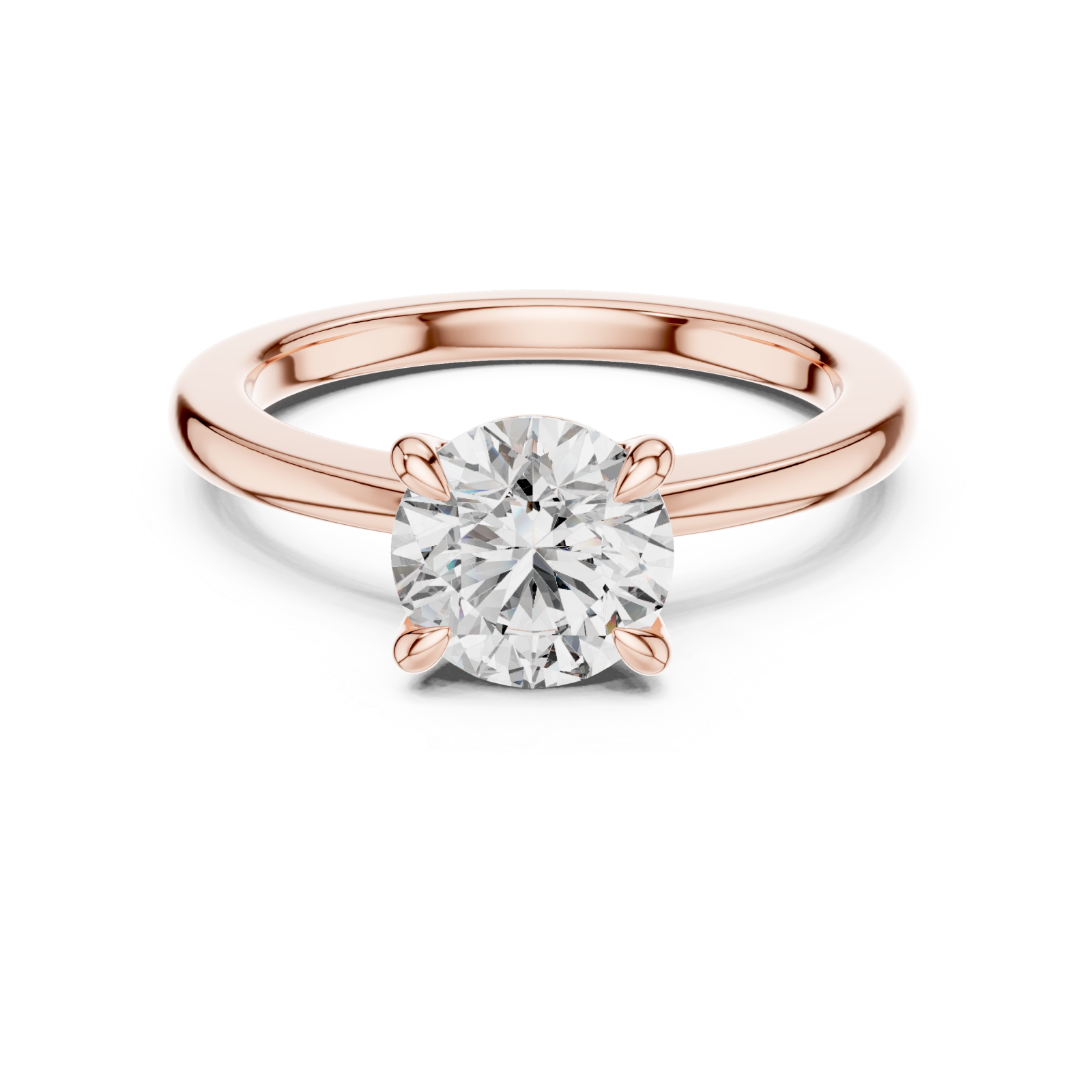  Rose Gold Celestial Whisper Solitary Stone Setting Front View