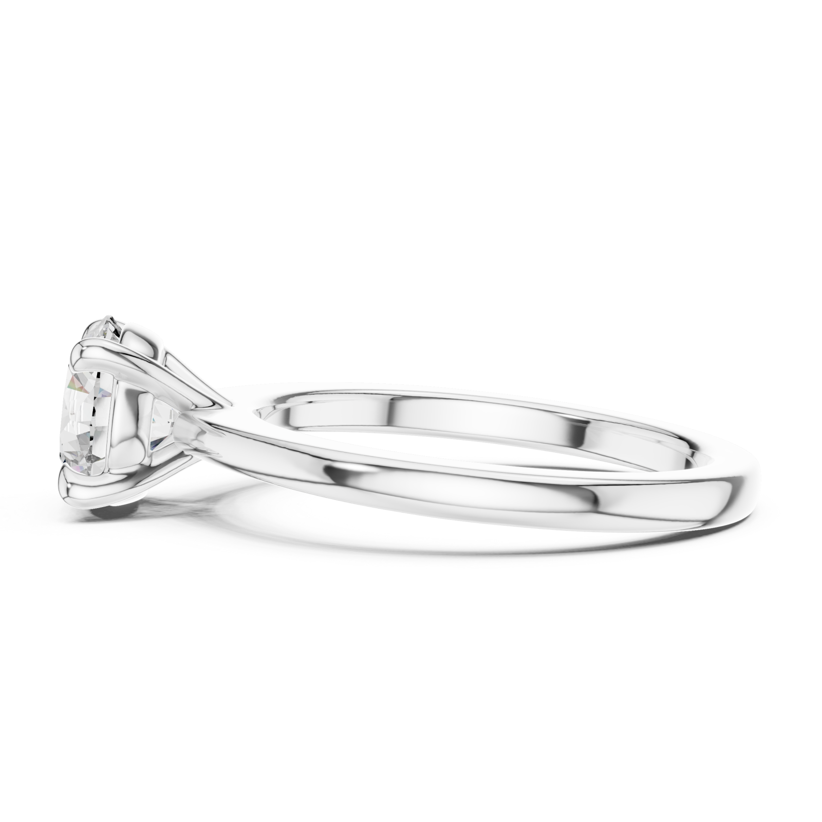  White Gold Celestial Whisper Solitary Stone Setting Side View