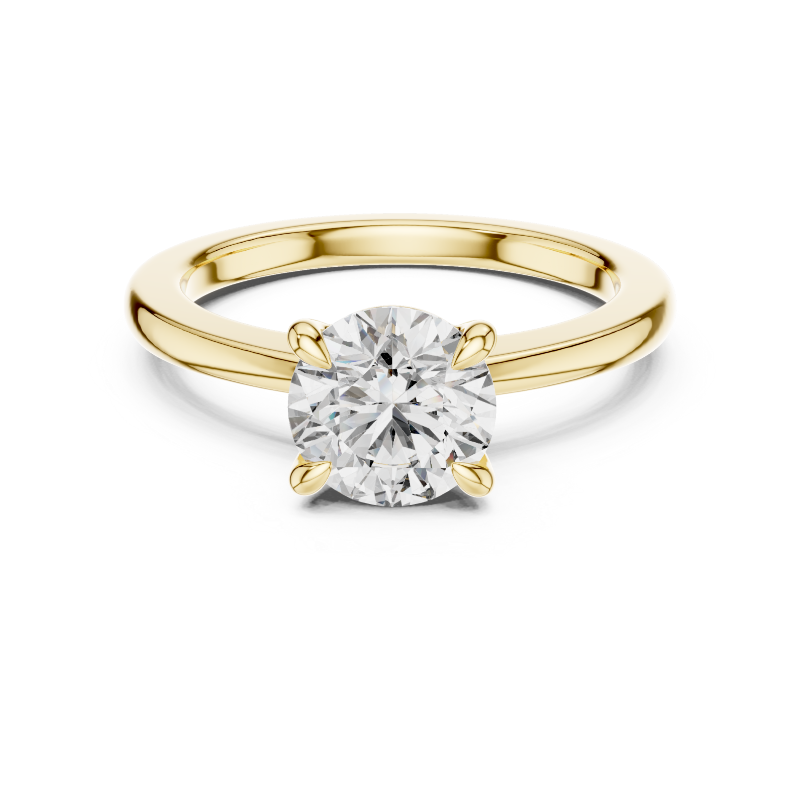  Gold Celestial Whisper Solitary Stone Setting Front View