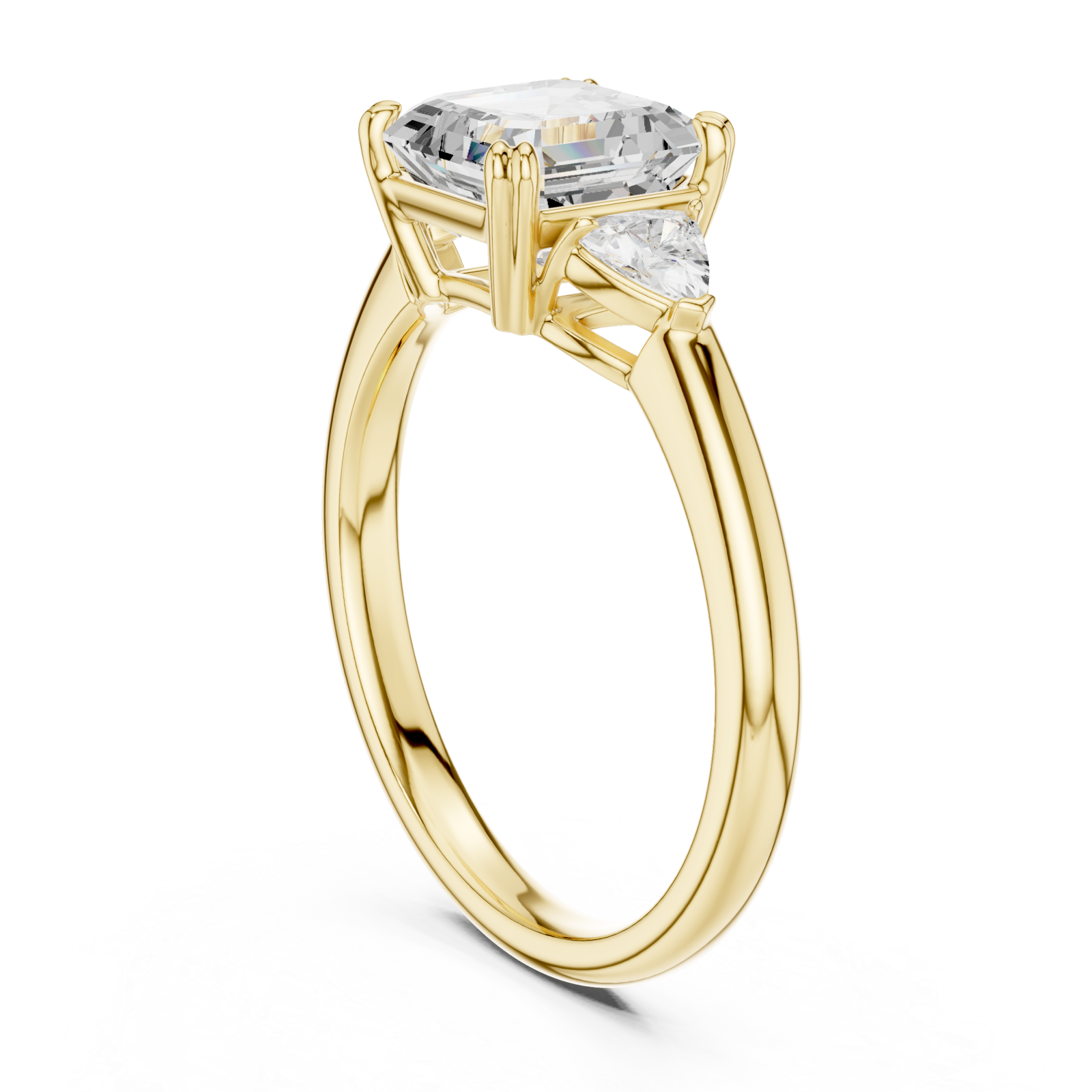  Gold Luminous Whisper Three-Stone Ring Left View