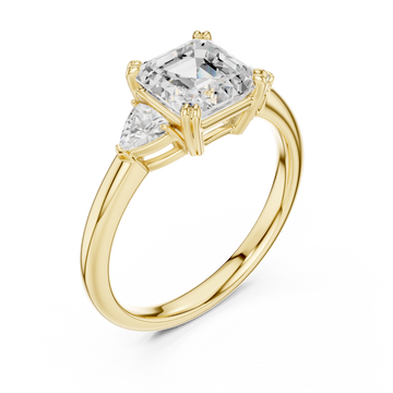 Gold Luminous Whisper Three-Stone Ring Right View