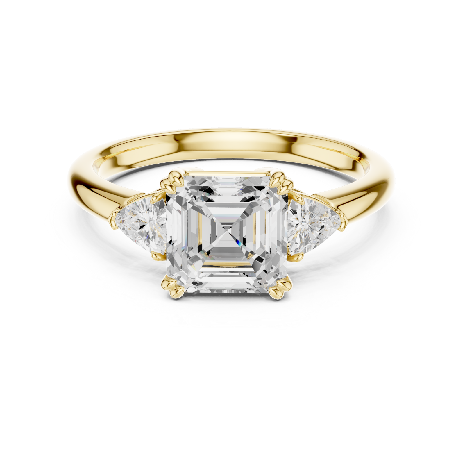  Gold Luminous Whisper Three-Stone Ring Front View