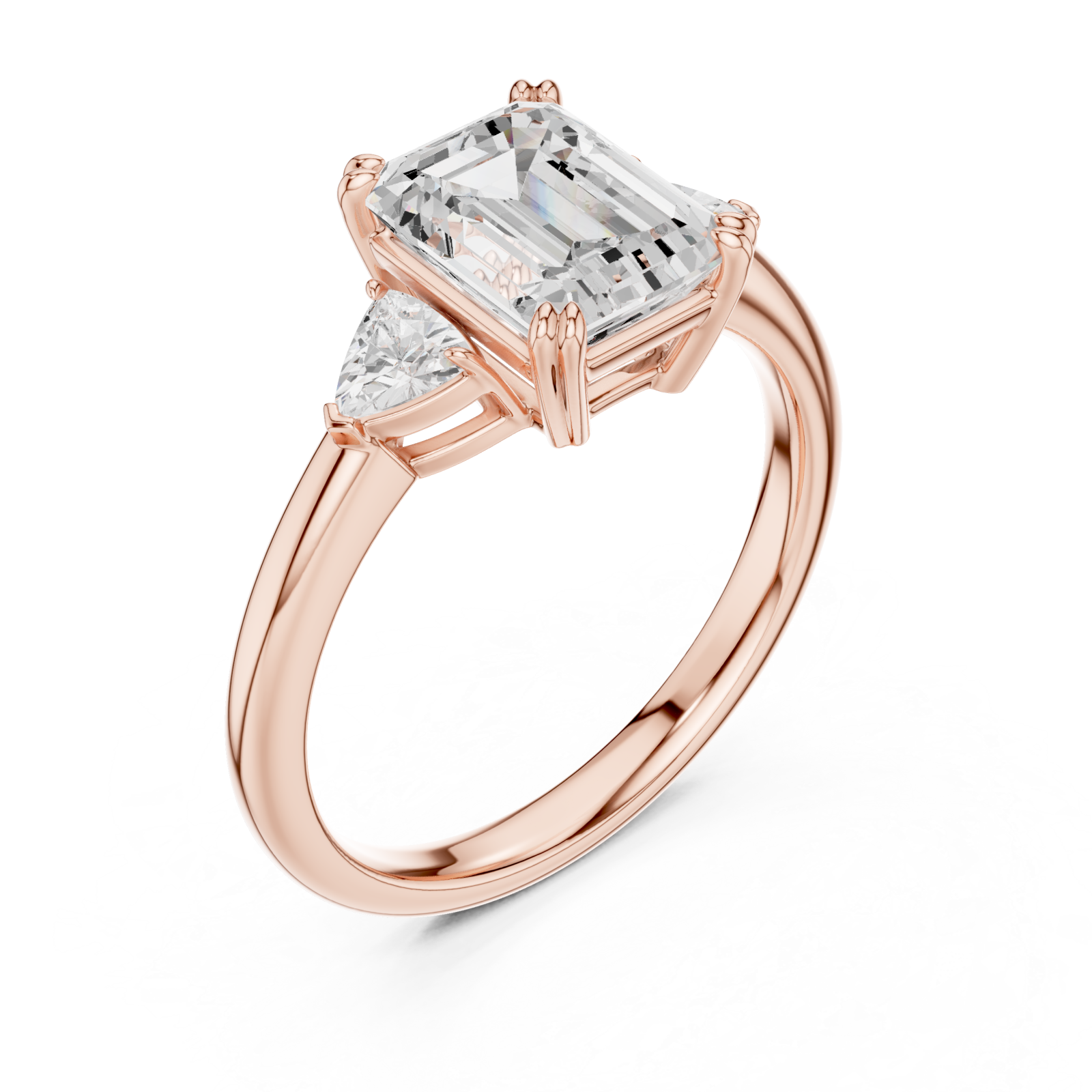  Rose Gold Emerald Allure Solitaire Ring Right View