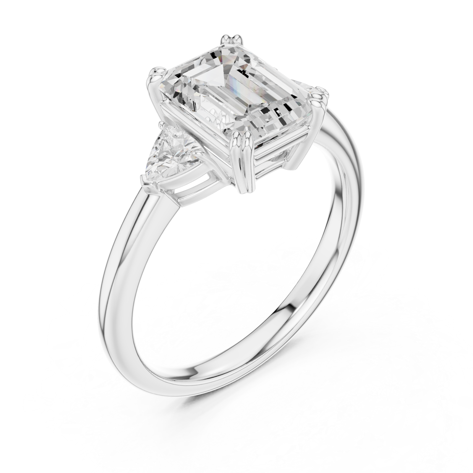  White Gold Emerald Allure Solitaire Ring Right View