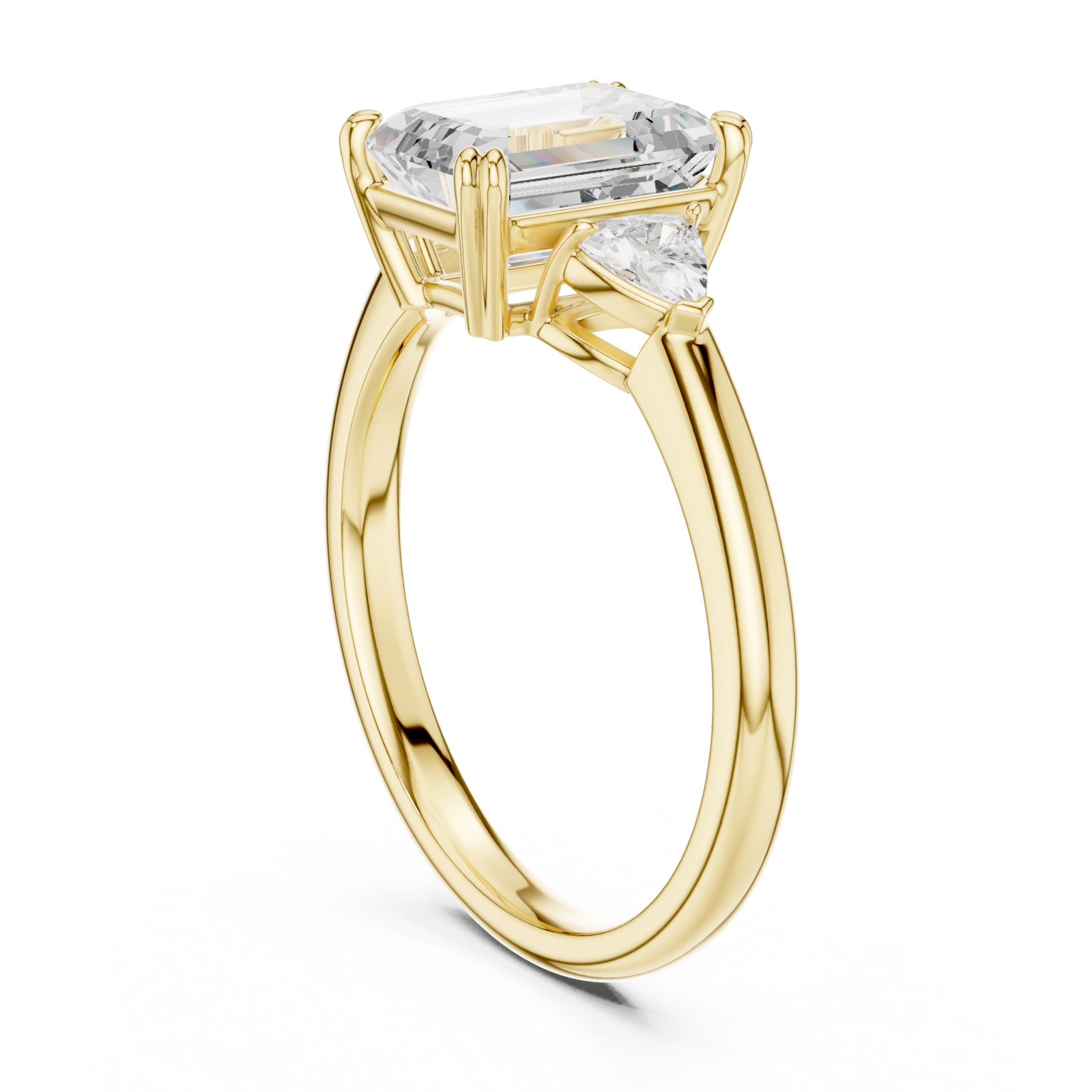  Gold Emerald Allure Solitaire Ring Left View