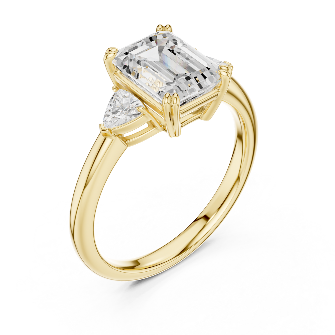 Gold Emerald Allure Solitaire Ring Right View
