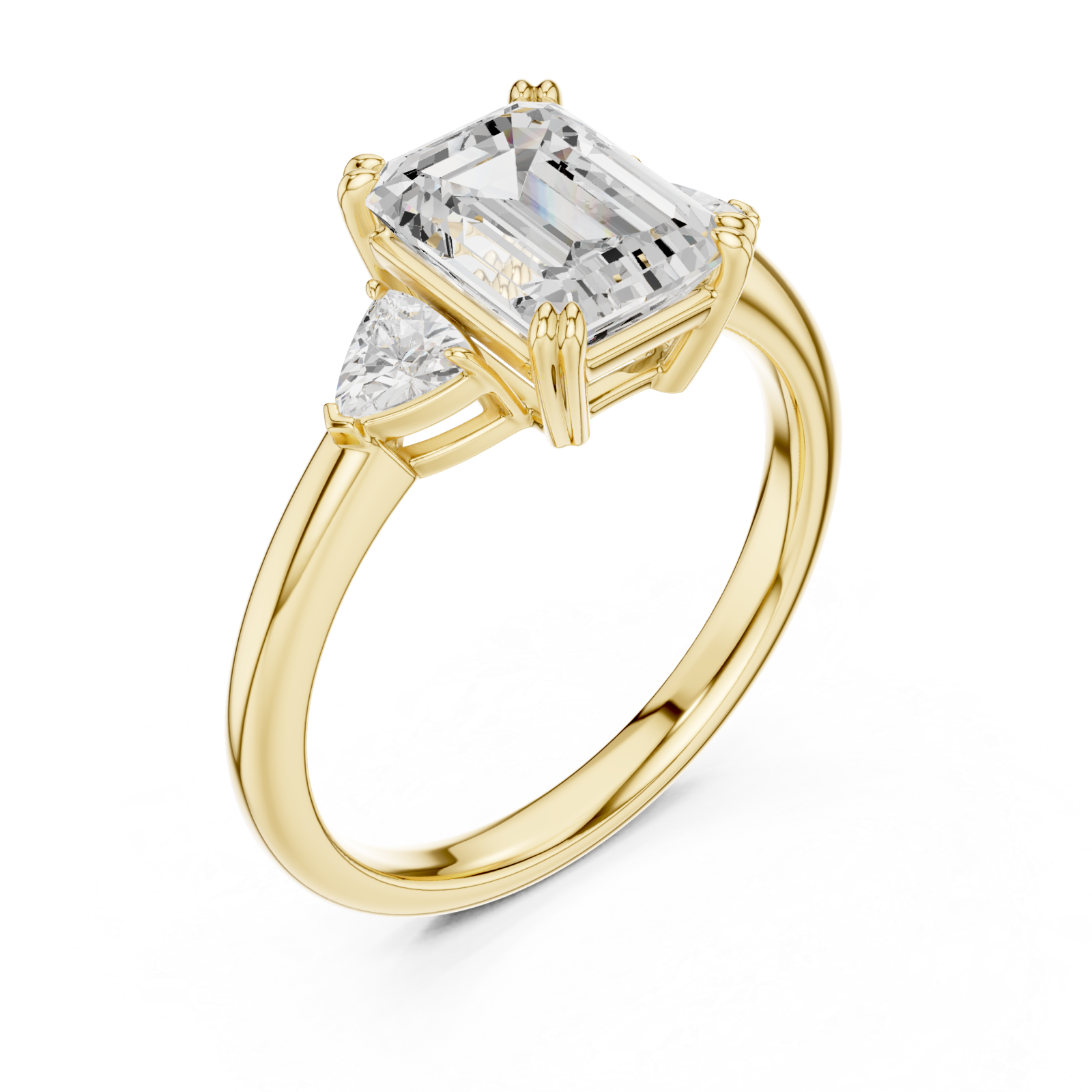Gold Emerald Allure Solitaire Ring Right View