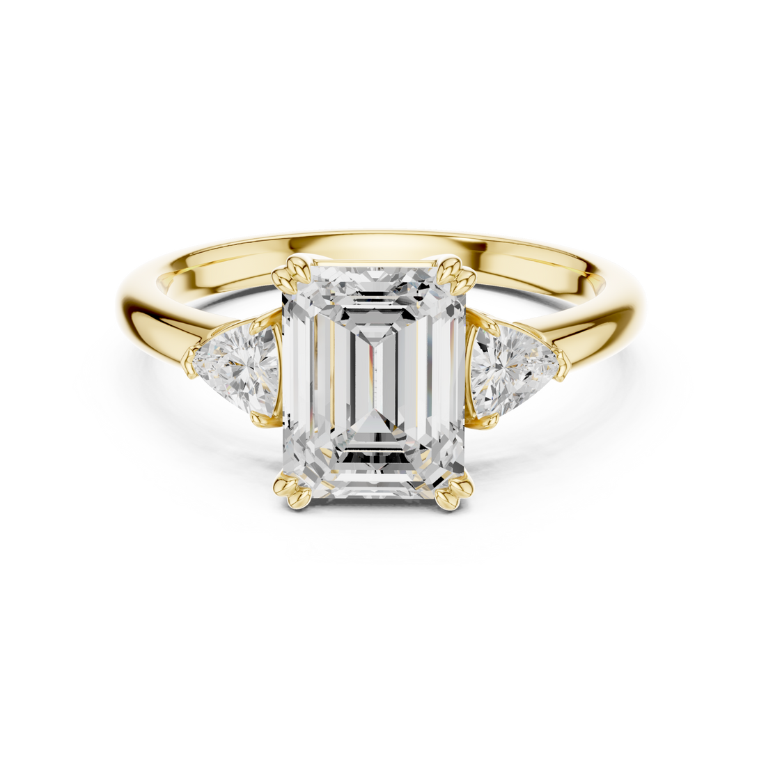 Gold Emerald Allure Solitaire Ring Right View