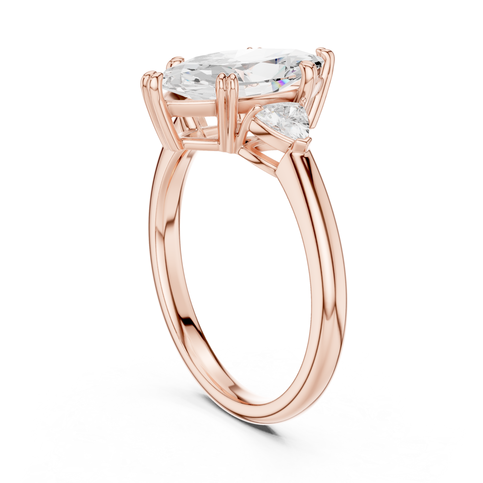  Rose Gold Celestial Marquise Elegance Ring Left View