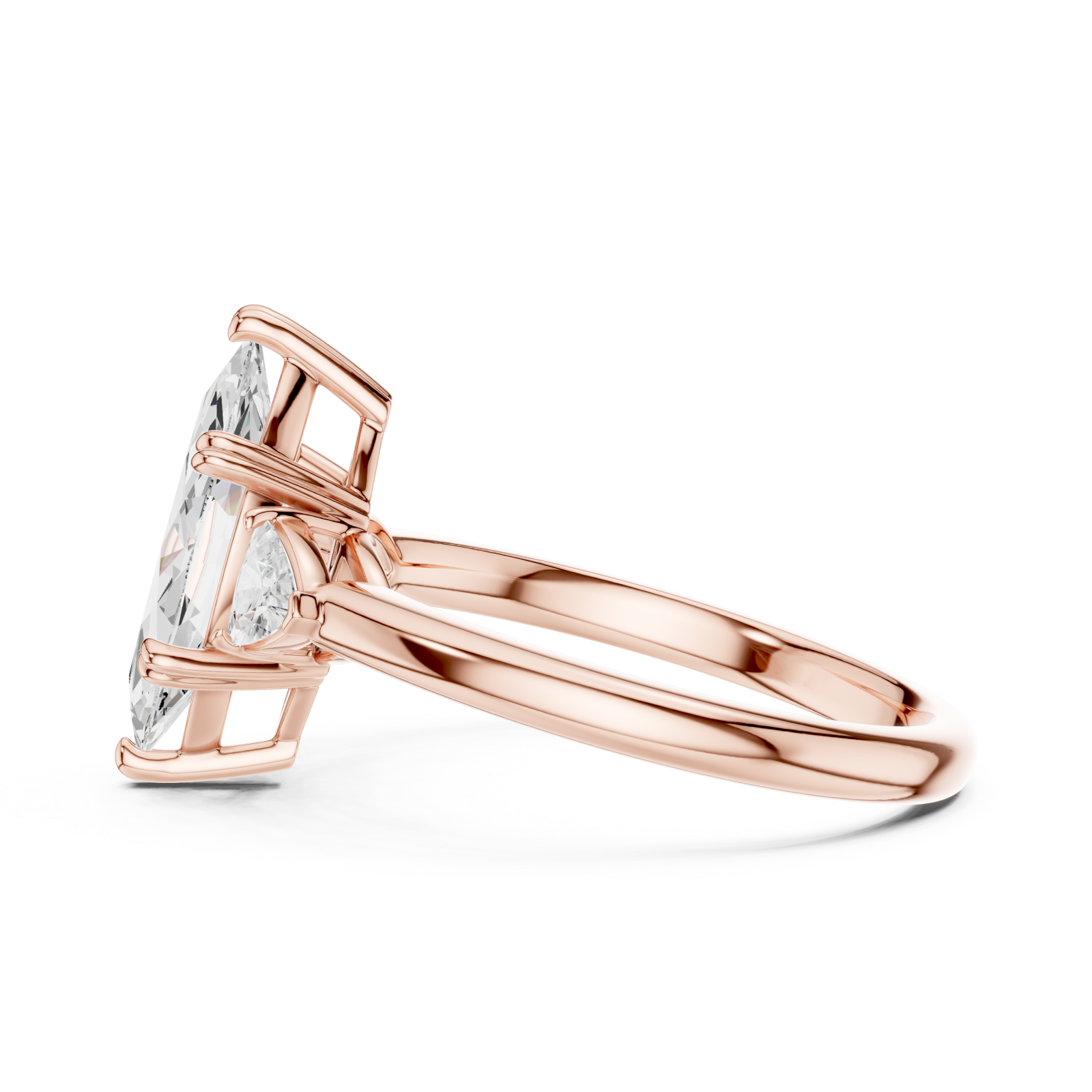  Rose Gold Celestial Marquise Elegance Ring Side View