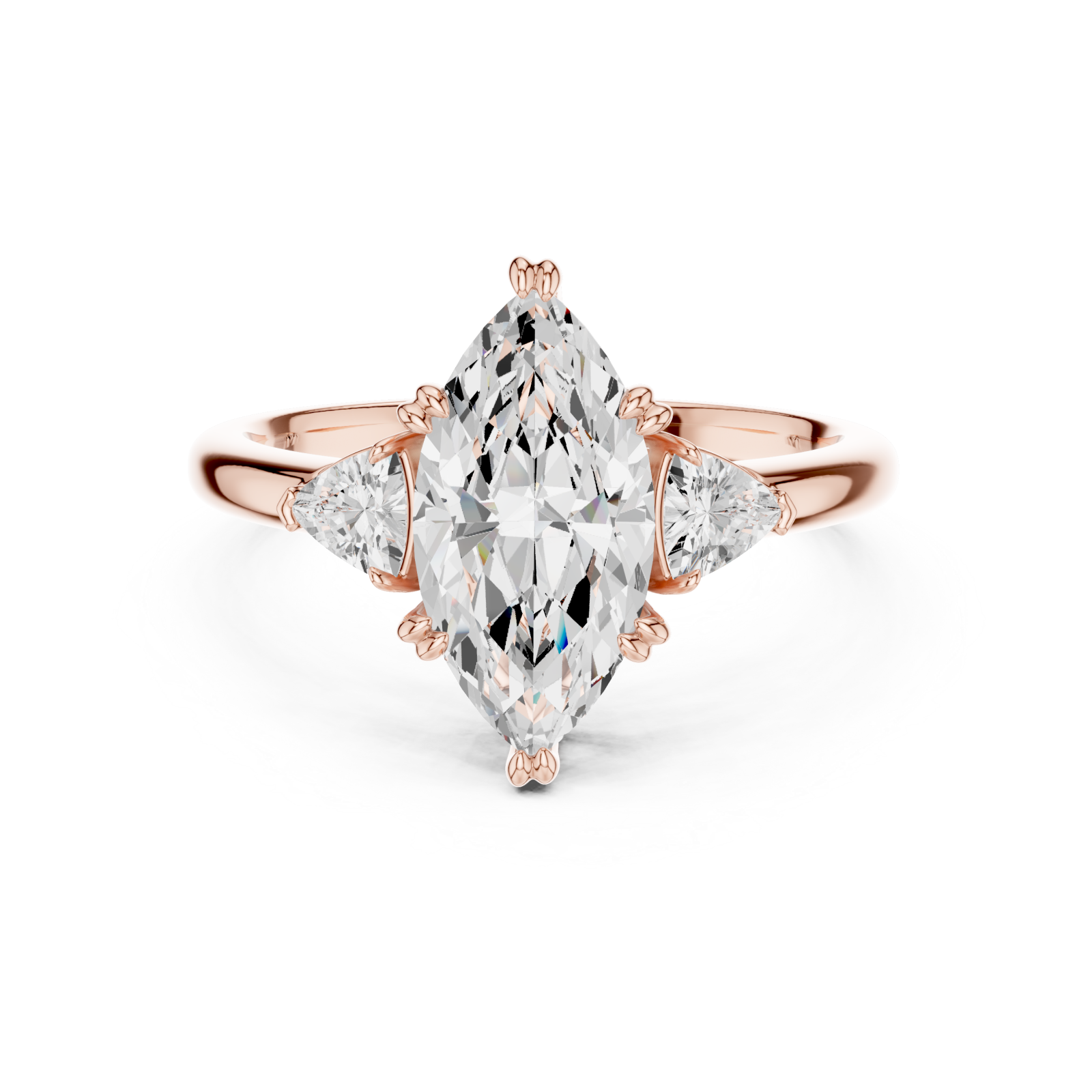  Rose Gold Celestial Marquise Elegance Ring Front View