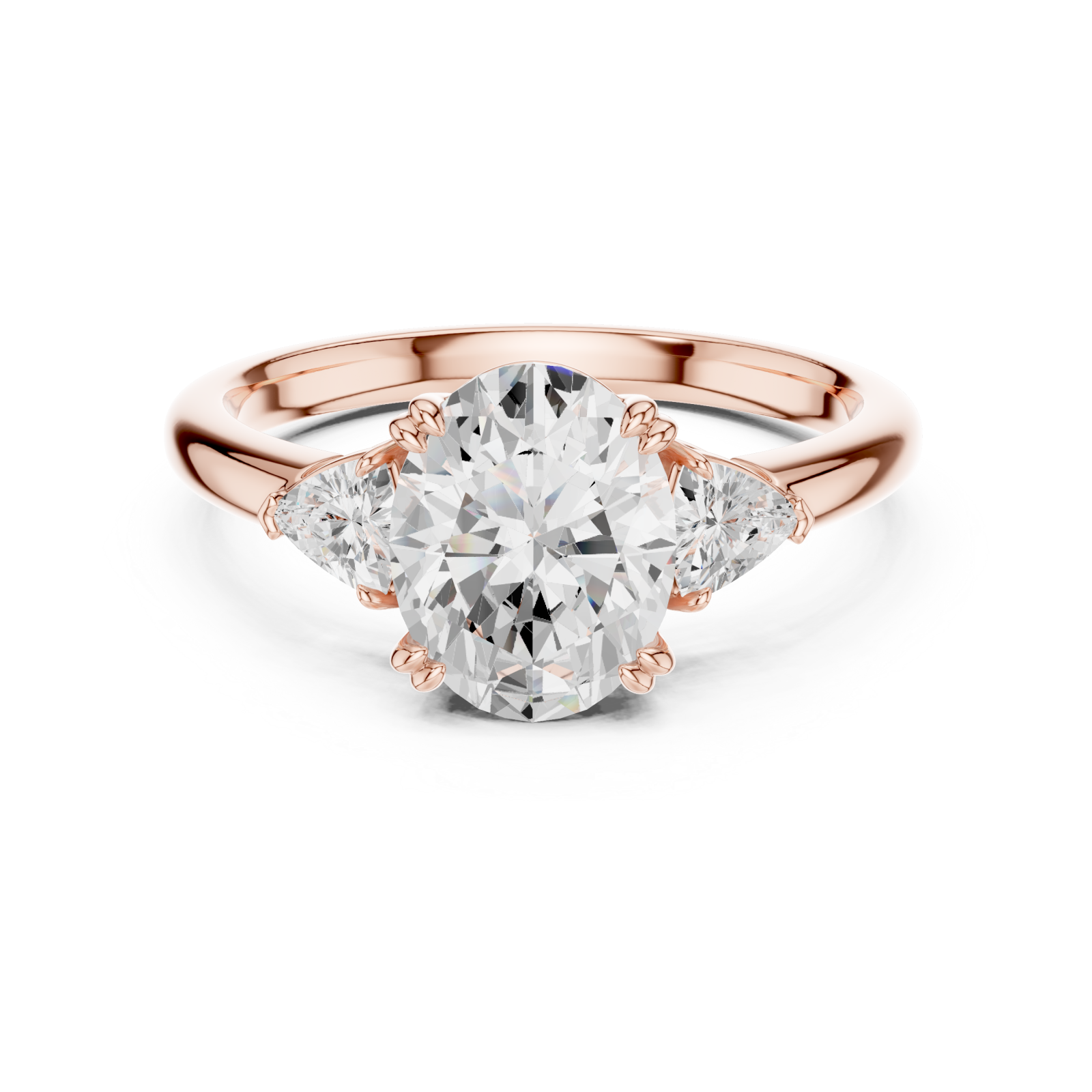  Rose Gold Twilight Embrace Oval Ring Front View