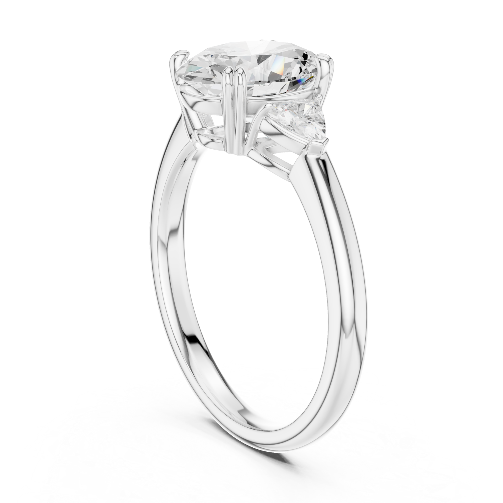  White Gold Twilight Embrace Oval Ring Left View