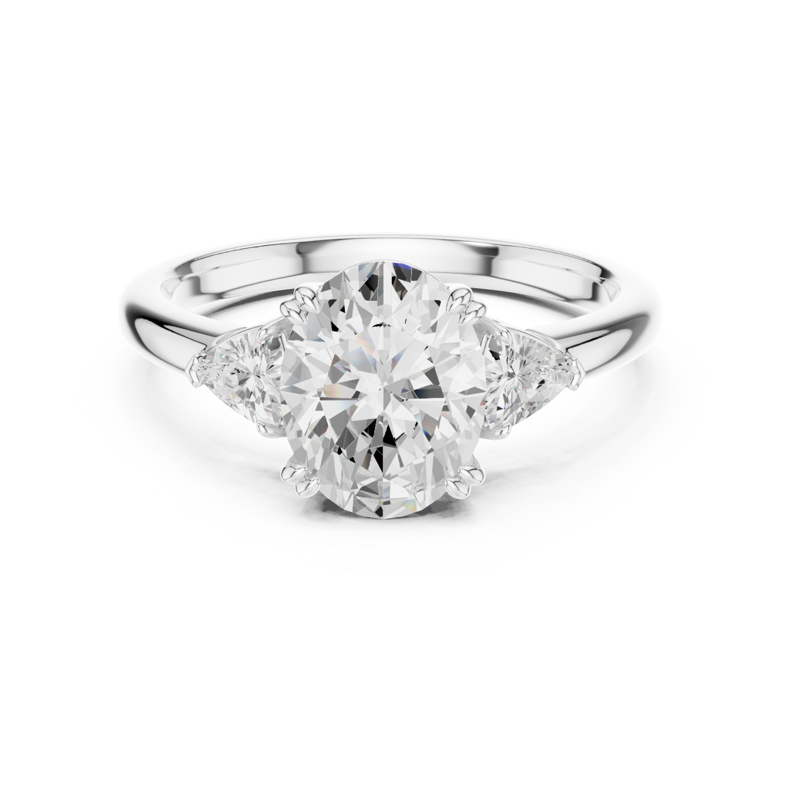  White Gold Twilight Embrace Oval Ring Front View