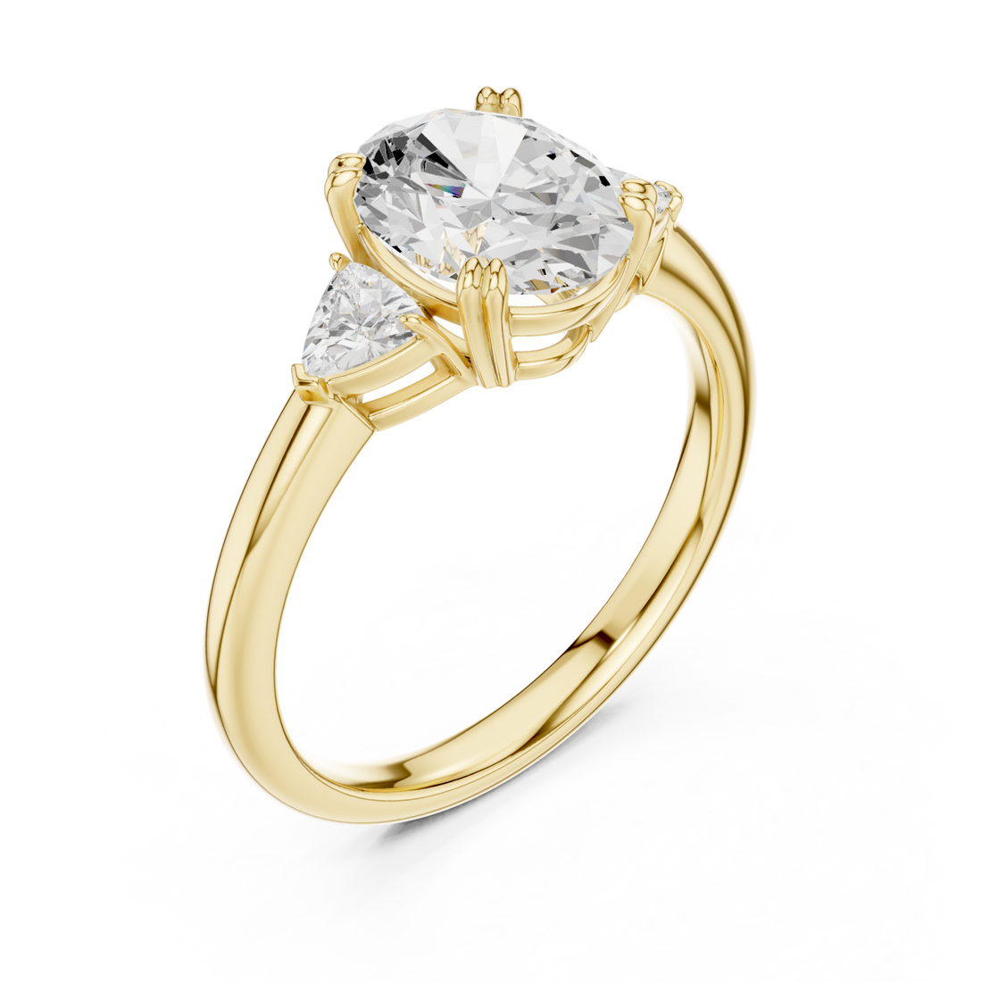 Gold Twilight Embrace Oval Ring Right View