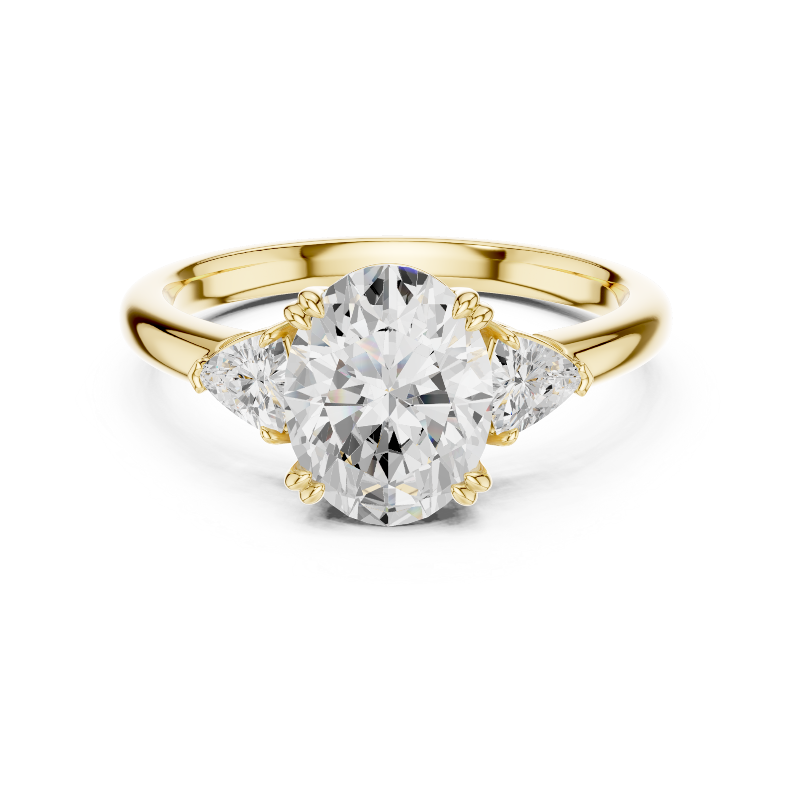  Gold Twilight Embrace Oval Ring Front View