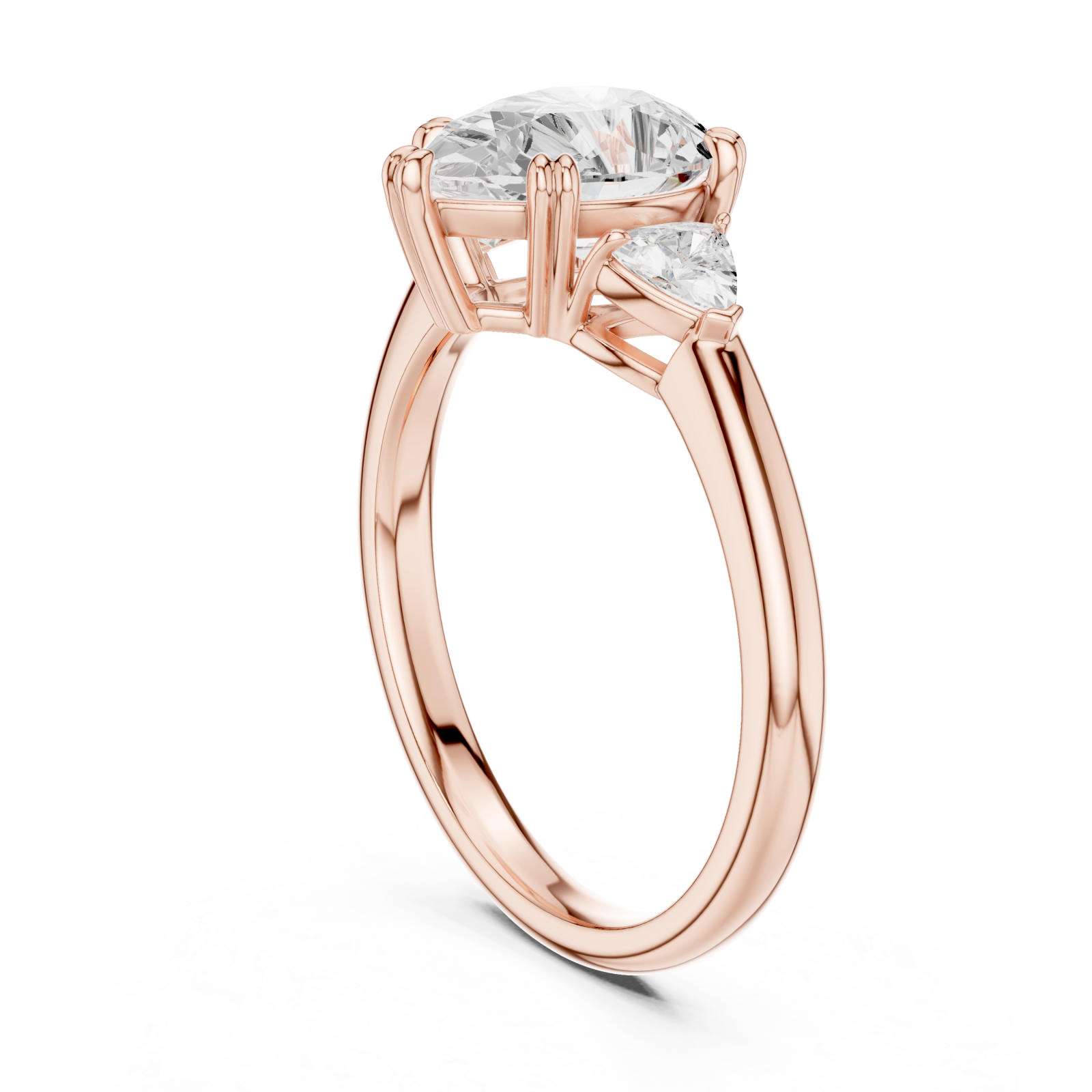  Rose Gold Celestial Grace Trilogy Ring Left View