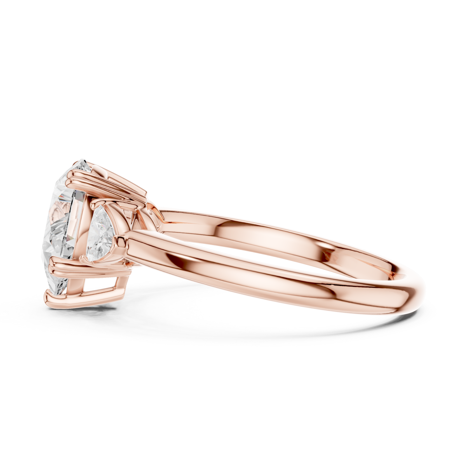  Rose Gold Celestial Grace Trilogy Ring Side View