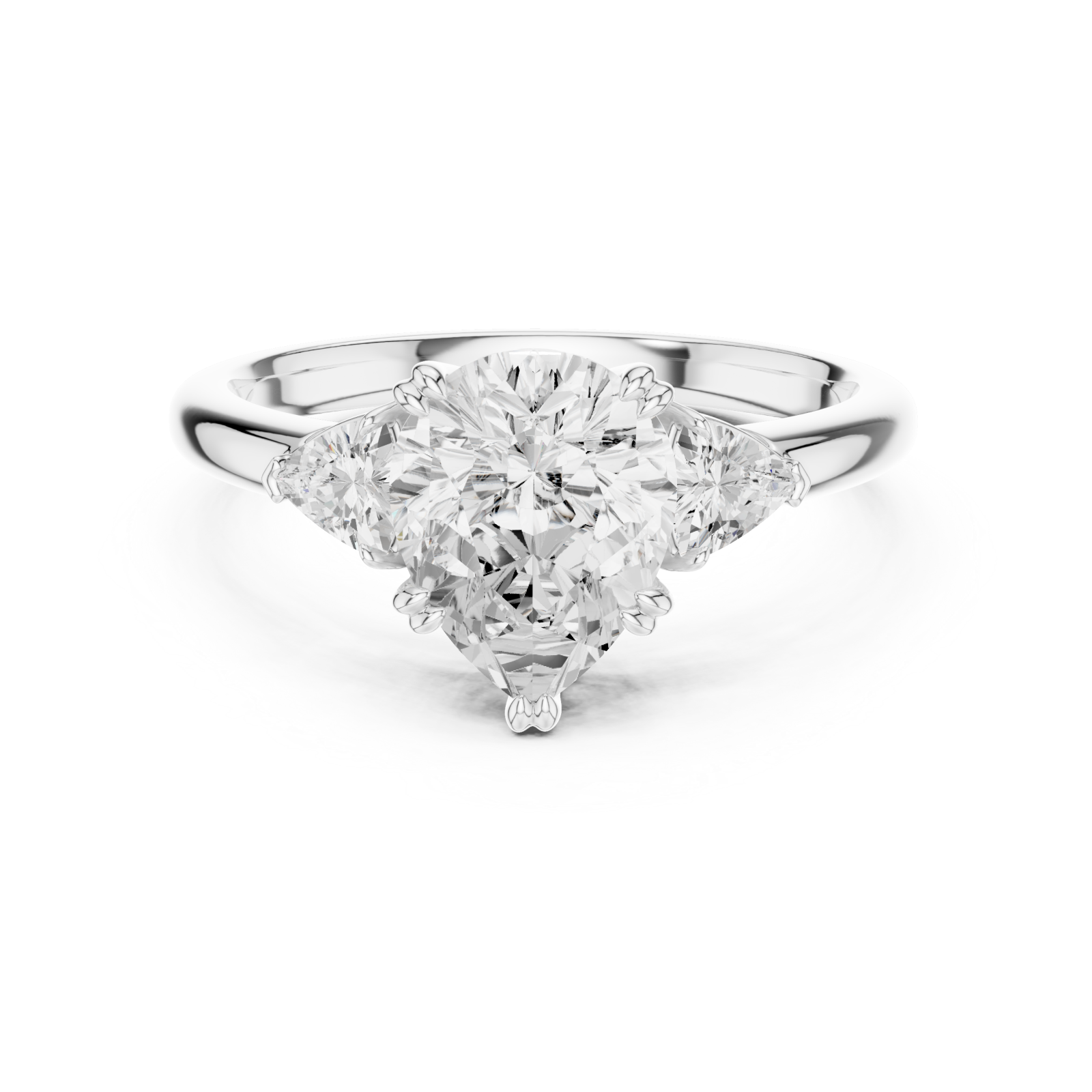  White Gold Celestial Grace Trilogy Ring Front View