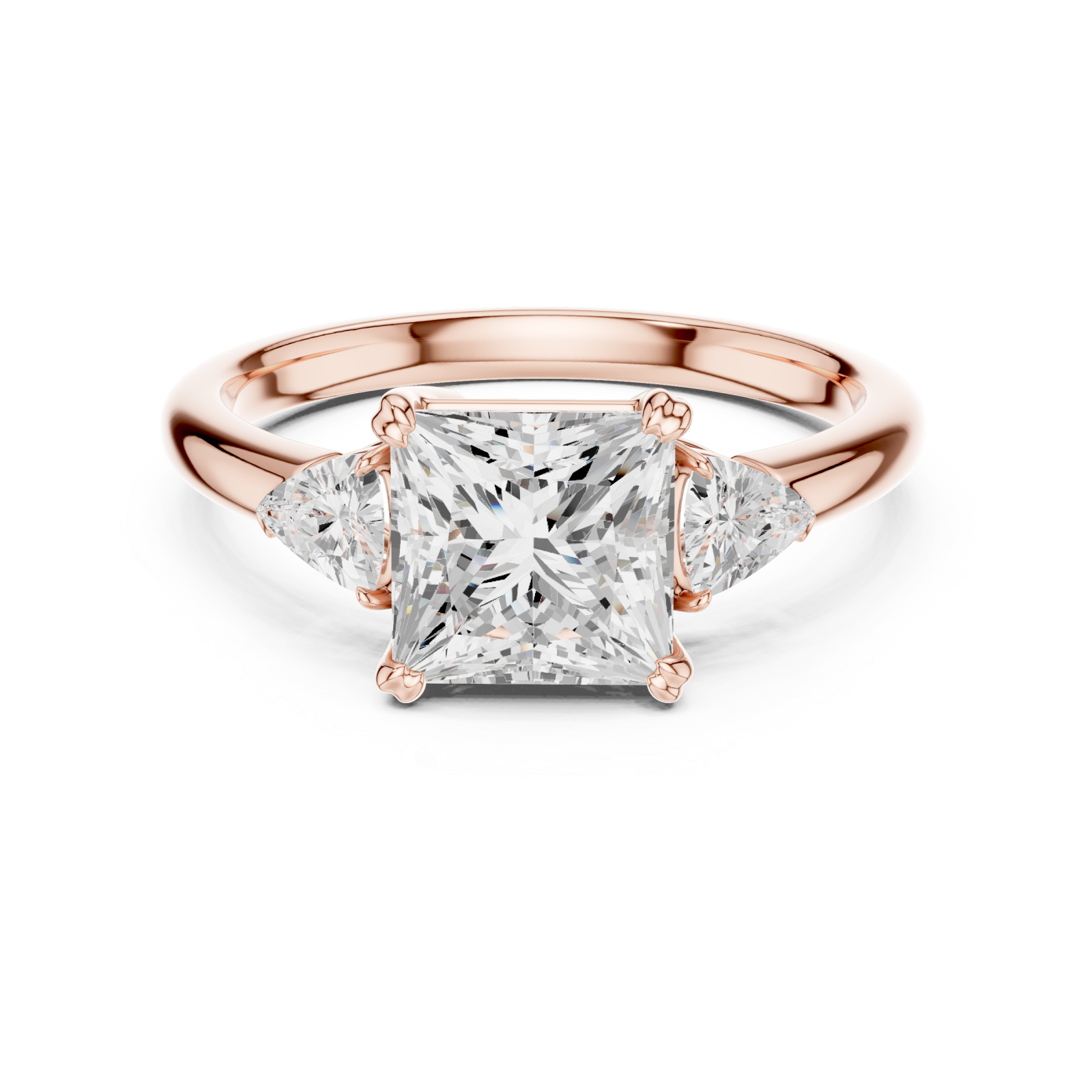  Rose Gold Sculpted Grace Ring Front View