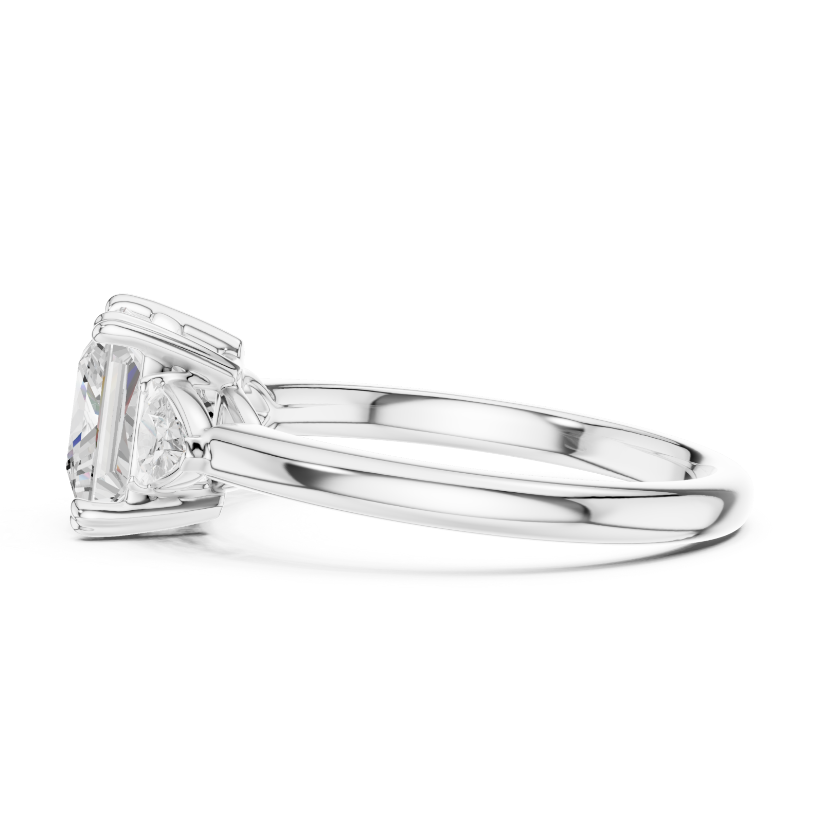  White Gold Sculpted Grace Ring Side View