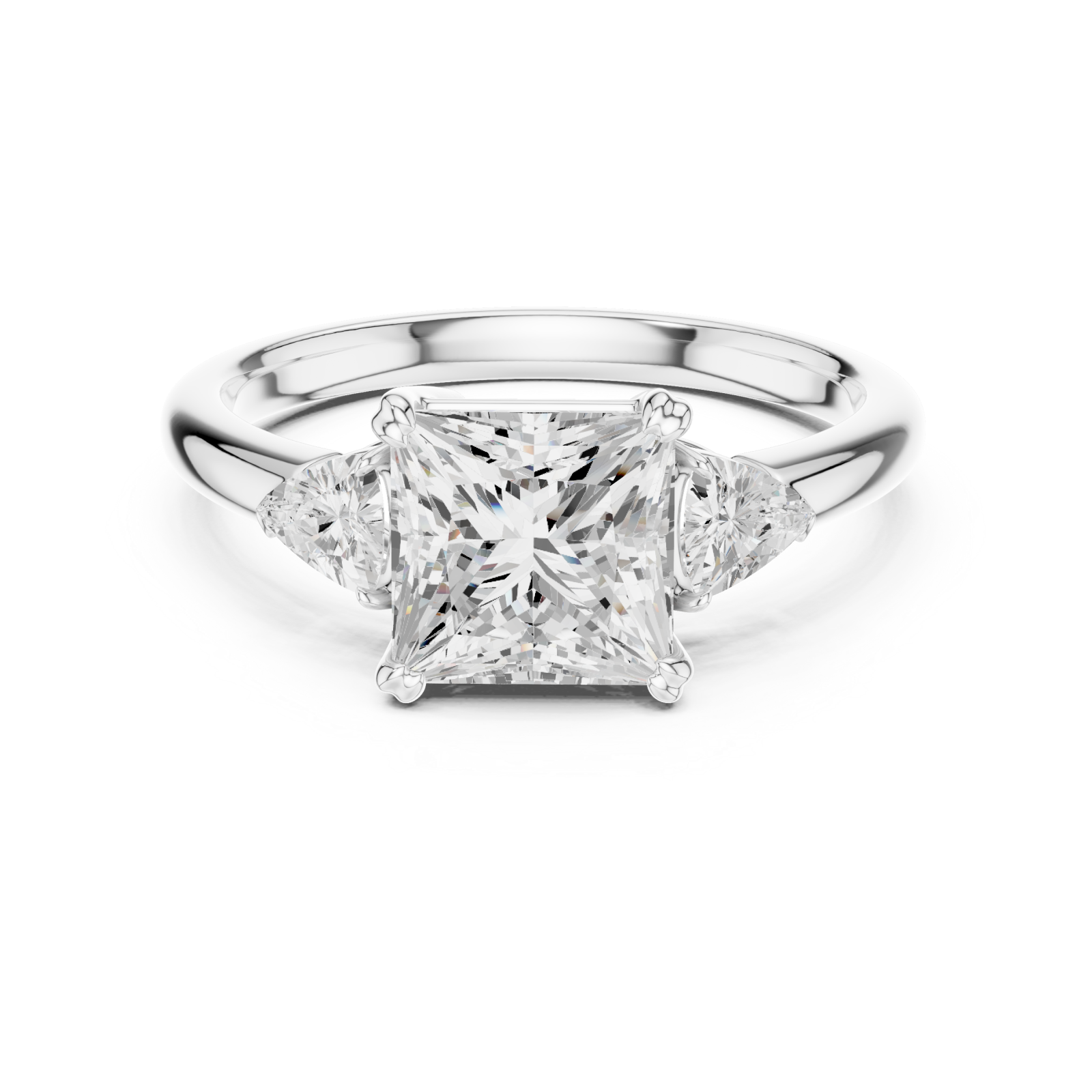  White Gold Sculpted Grace Ring Front View